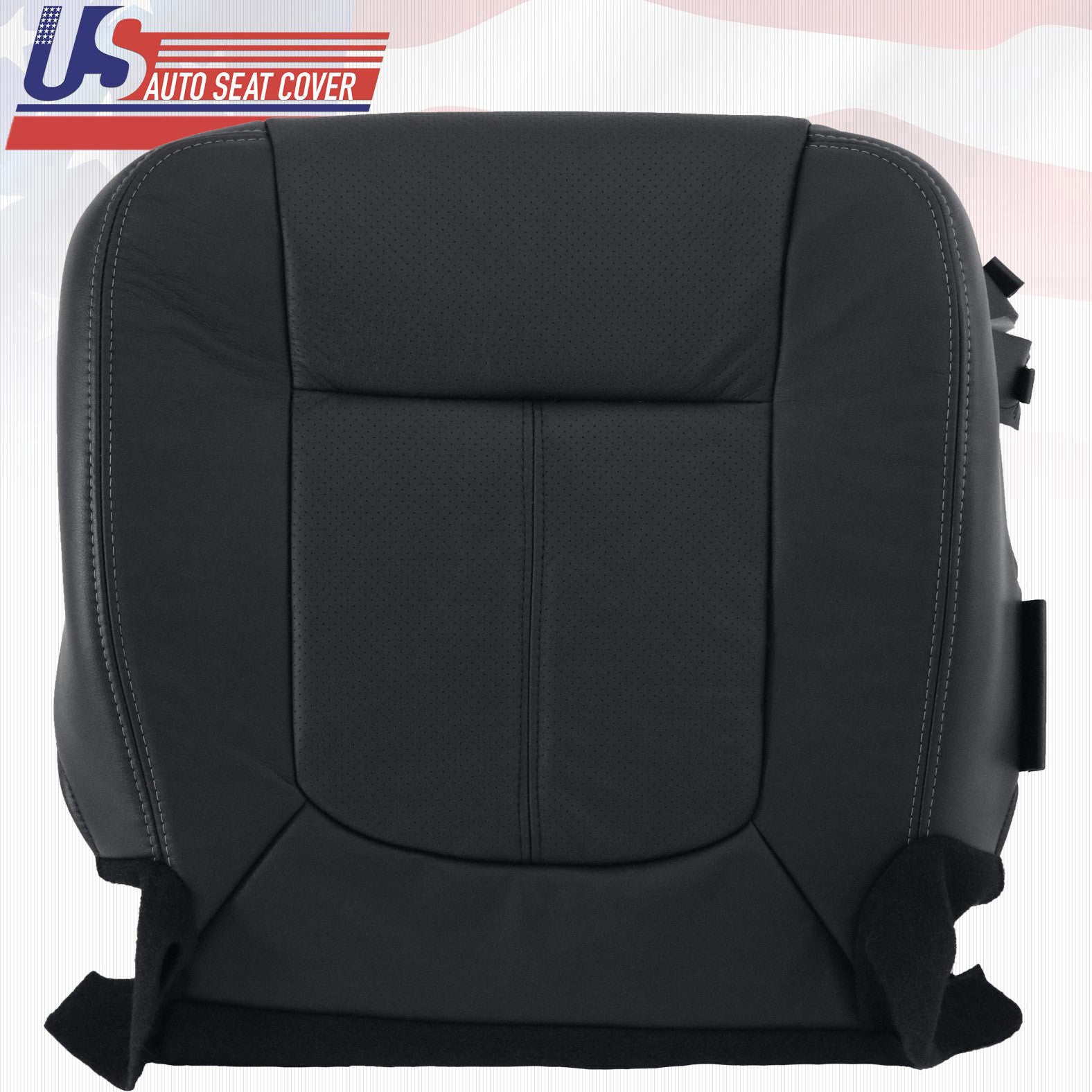 2013 2014 Ford F250 F350 Lariat Driver-Passenger Bottom Leather Seat Cover Black