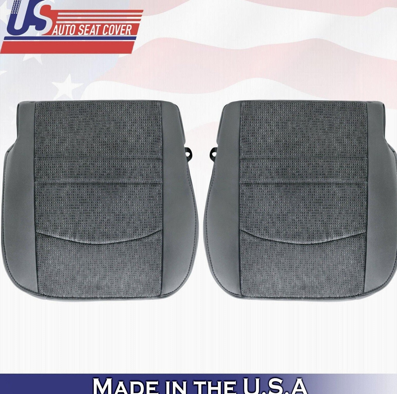 2017 2018 For Dodge Ram 1500 SLT Driver Passenger Bottom Cloth Seat Covers Gray