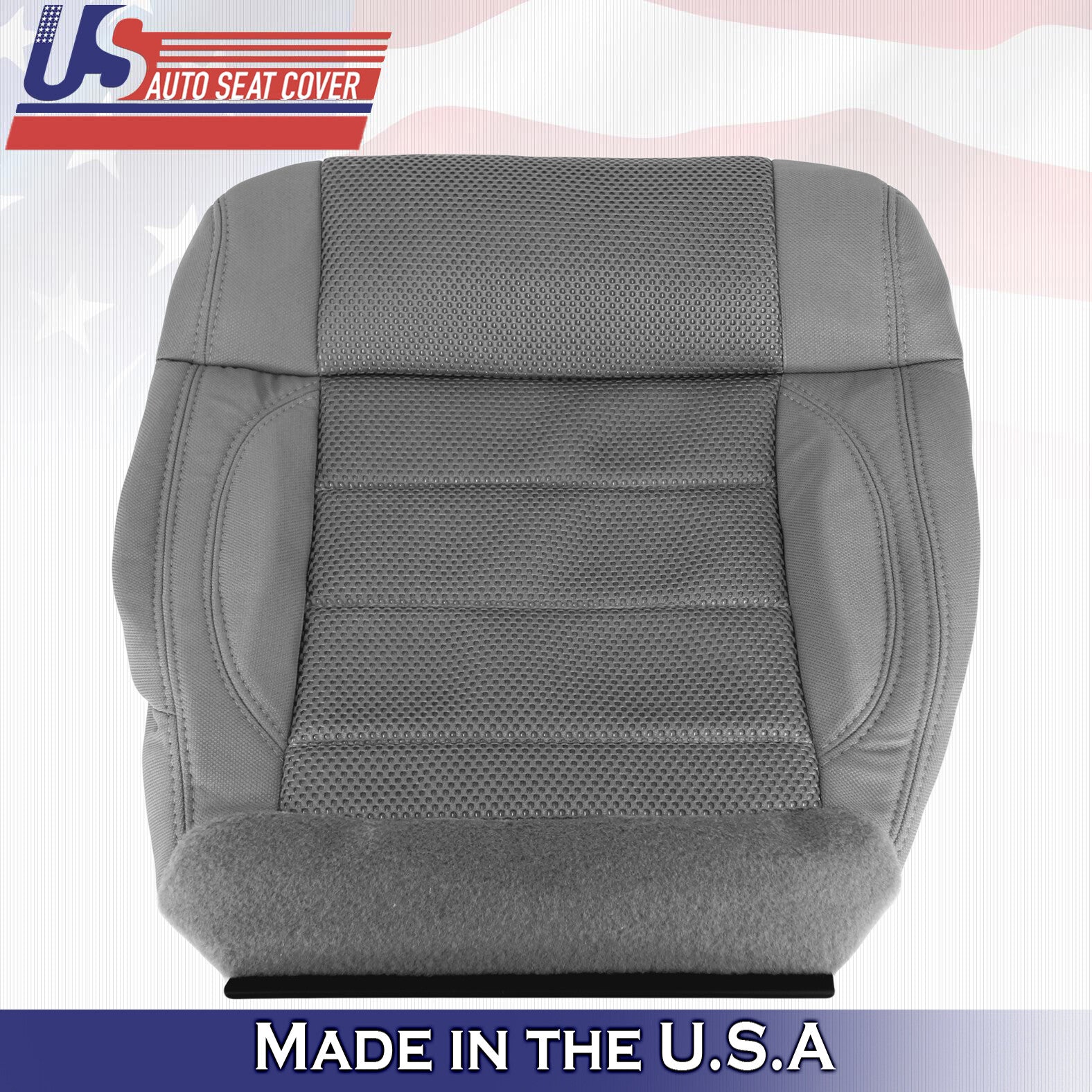 Driver & Passenger Bottom Cloth Seat Cover Gray Fits 2007 Jeep Wrangler