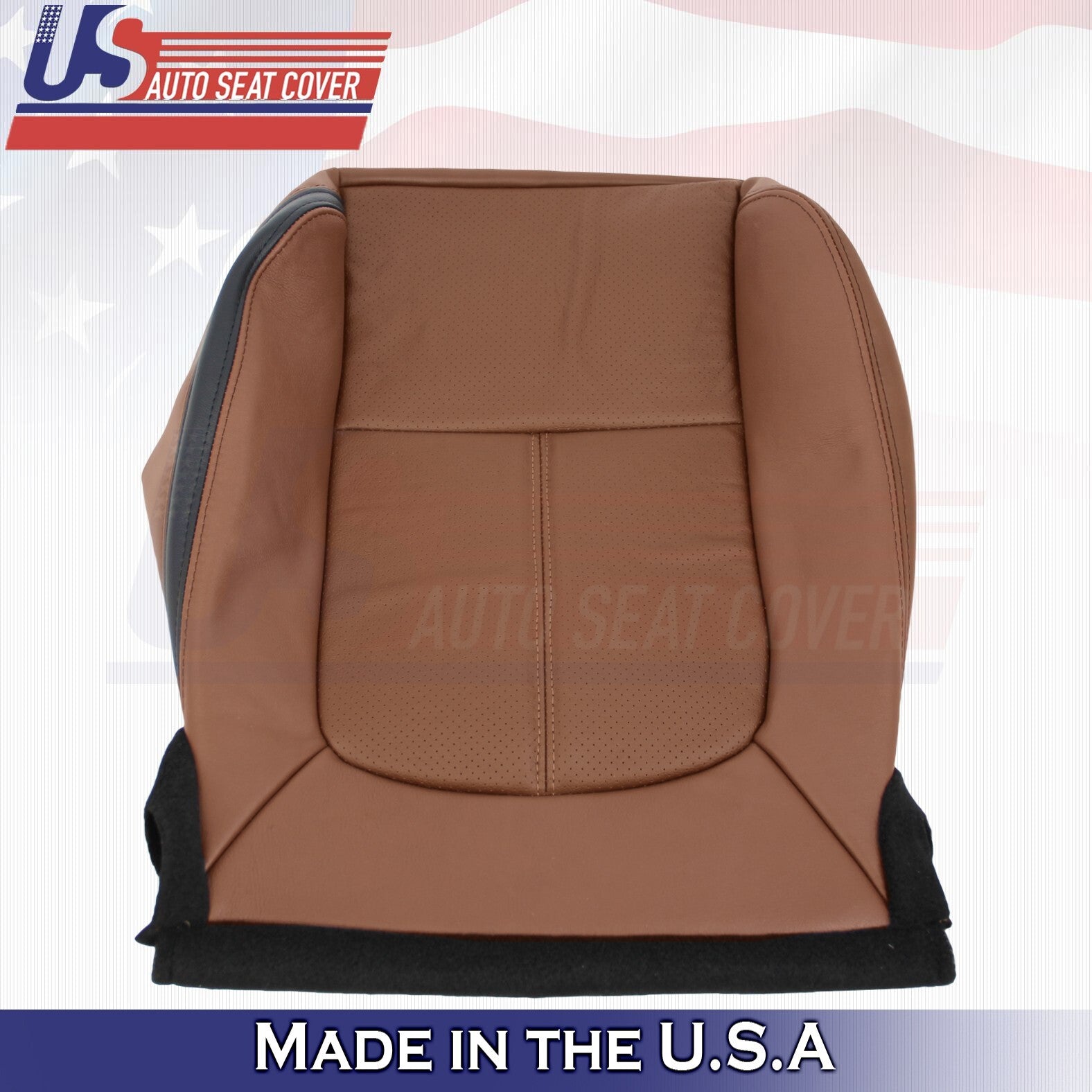 2013 to 2016 For Ford F450 Platinum Passenger Top & Bottom Leather Covers Brown