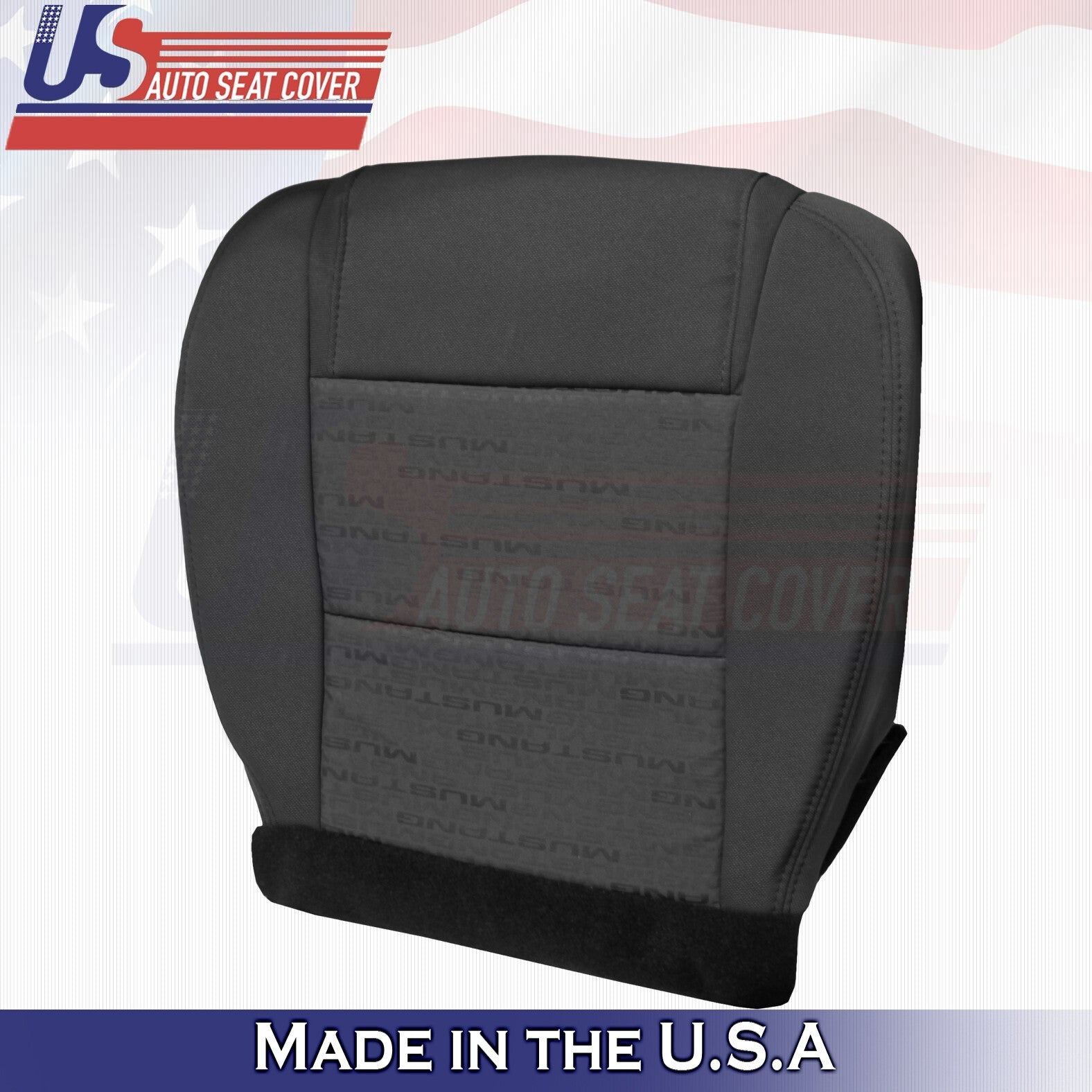 2005 2006 2007 For Ford Mustang Driver & Passenger Bottom Cloth Seat Covers BLK