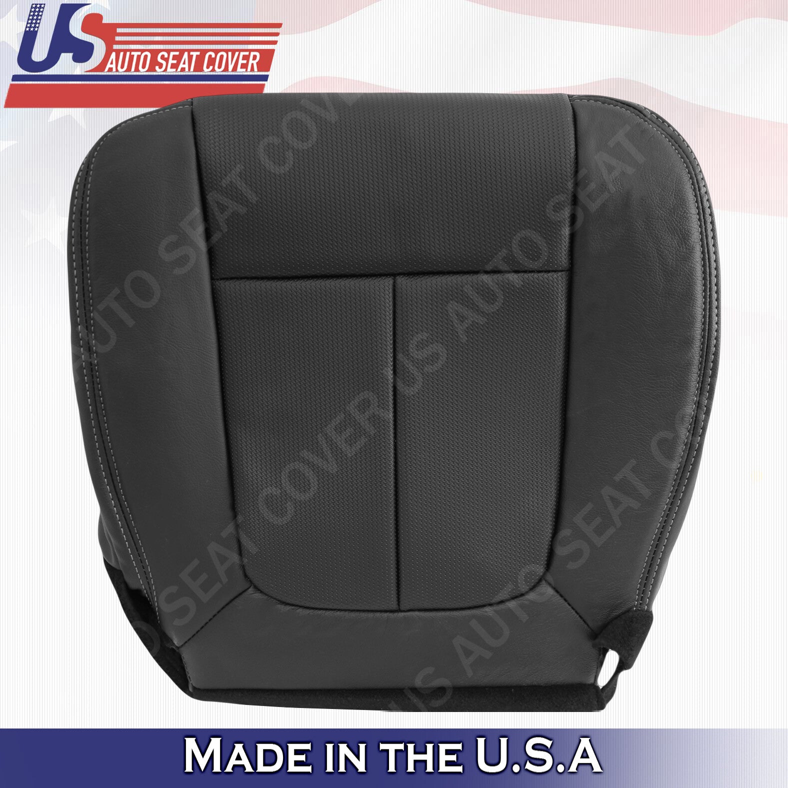 2009 to 2014 Ford F150 XL Passenger Bottom TEXTURE Leather Seat Cover Black