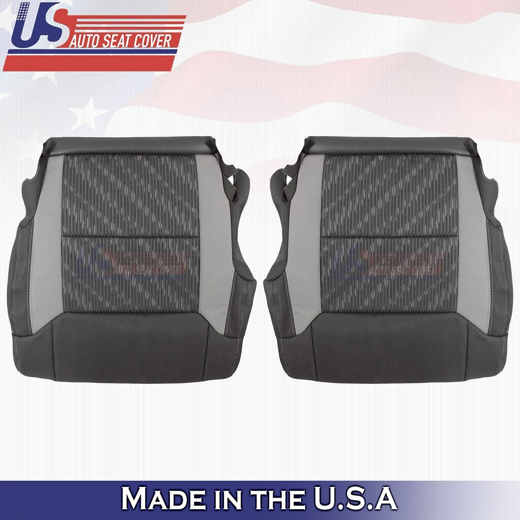 2014 to 2021 Fit Toyota Tundra Front Driver & Passenger BottomsCloth Cover Black