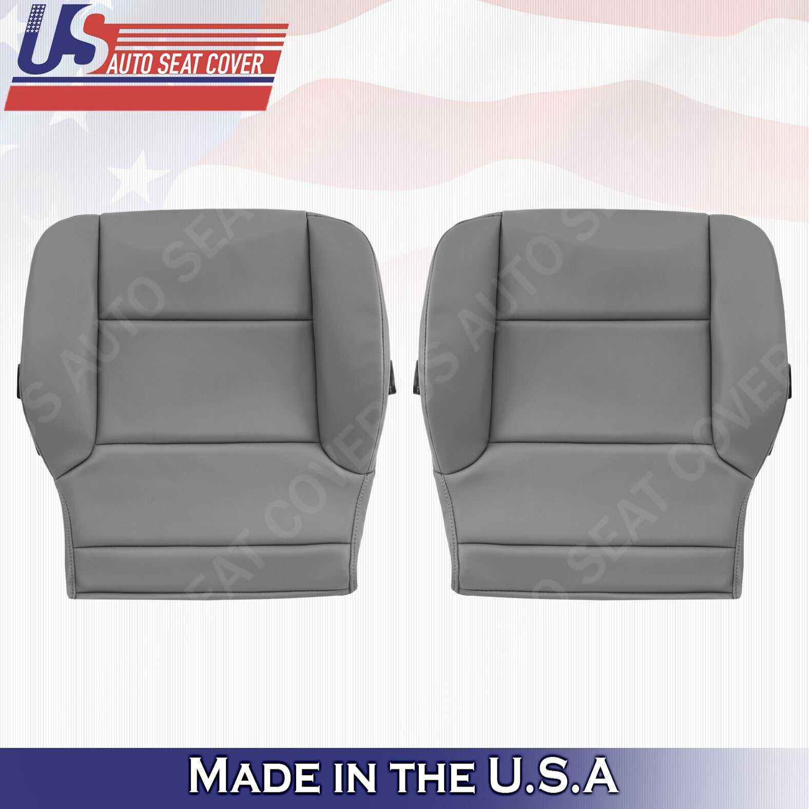 Driver & Passenger Bottoms Synthetic Cover Gray 2014 to 2019 For Chevy Silverado