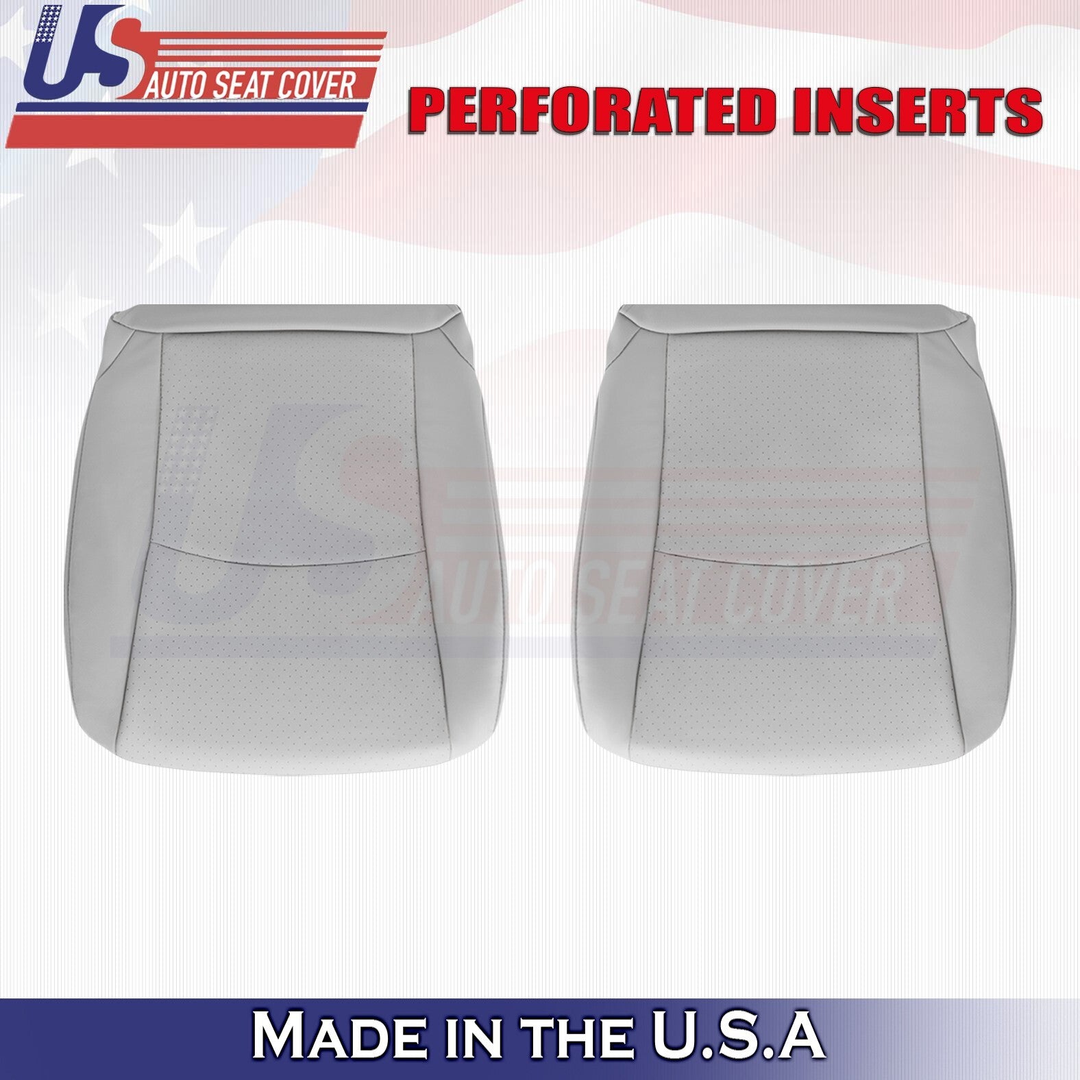 2004 2005 For Toyota Highlander Driver Passenger Bottom Perf Leather Covers Gray