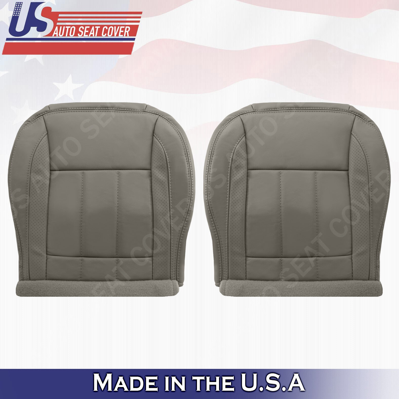 KHAKI 2006-2009 FITS Dodge Ram 1500 LARAMIE Perf Front Bottoms Leather Cover
