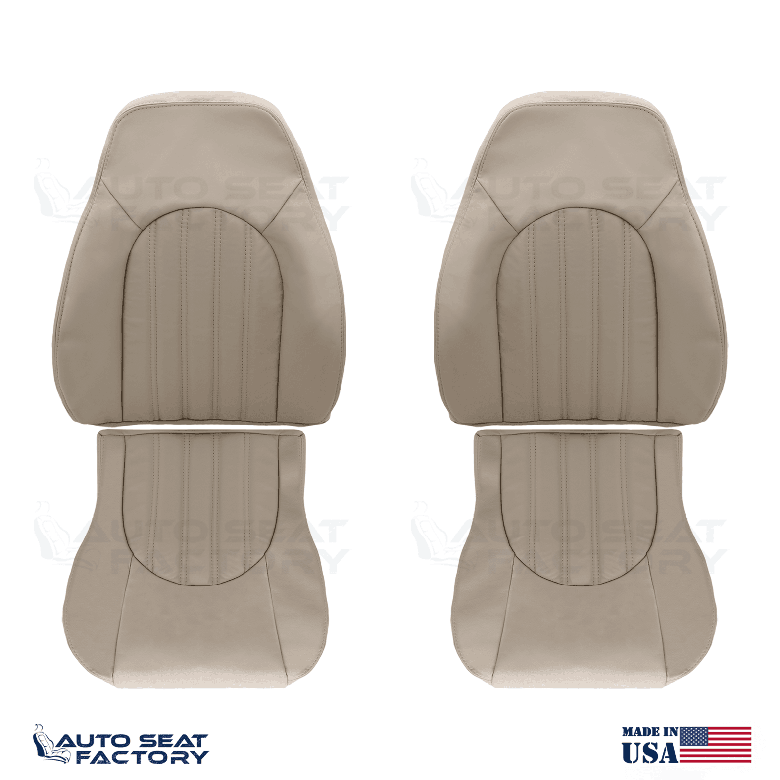 2001 -2005 Fits Jaguar XK8 XKR Driver & Passenger SDC Coffee Leather Seat Covers
