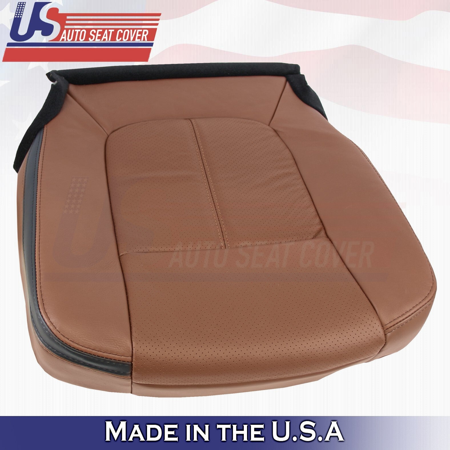 2013 to 2016 For Ford F450 Platinum Passenger Top & Bottom Leather Covers Brown