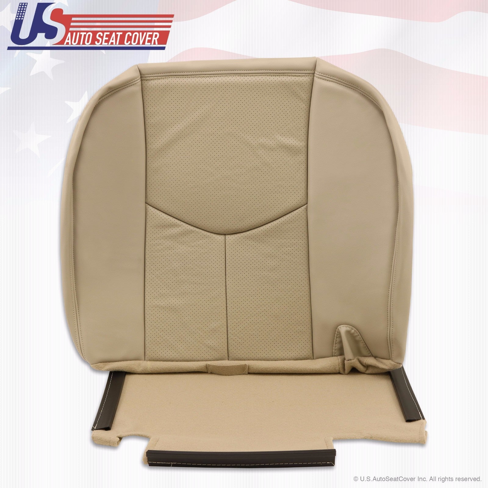 2003 2004 Cadillac Escalade 2nd Row Driver & Passenger Bottom Leather Cover Tan