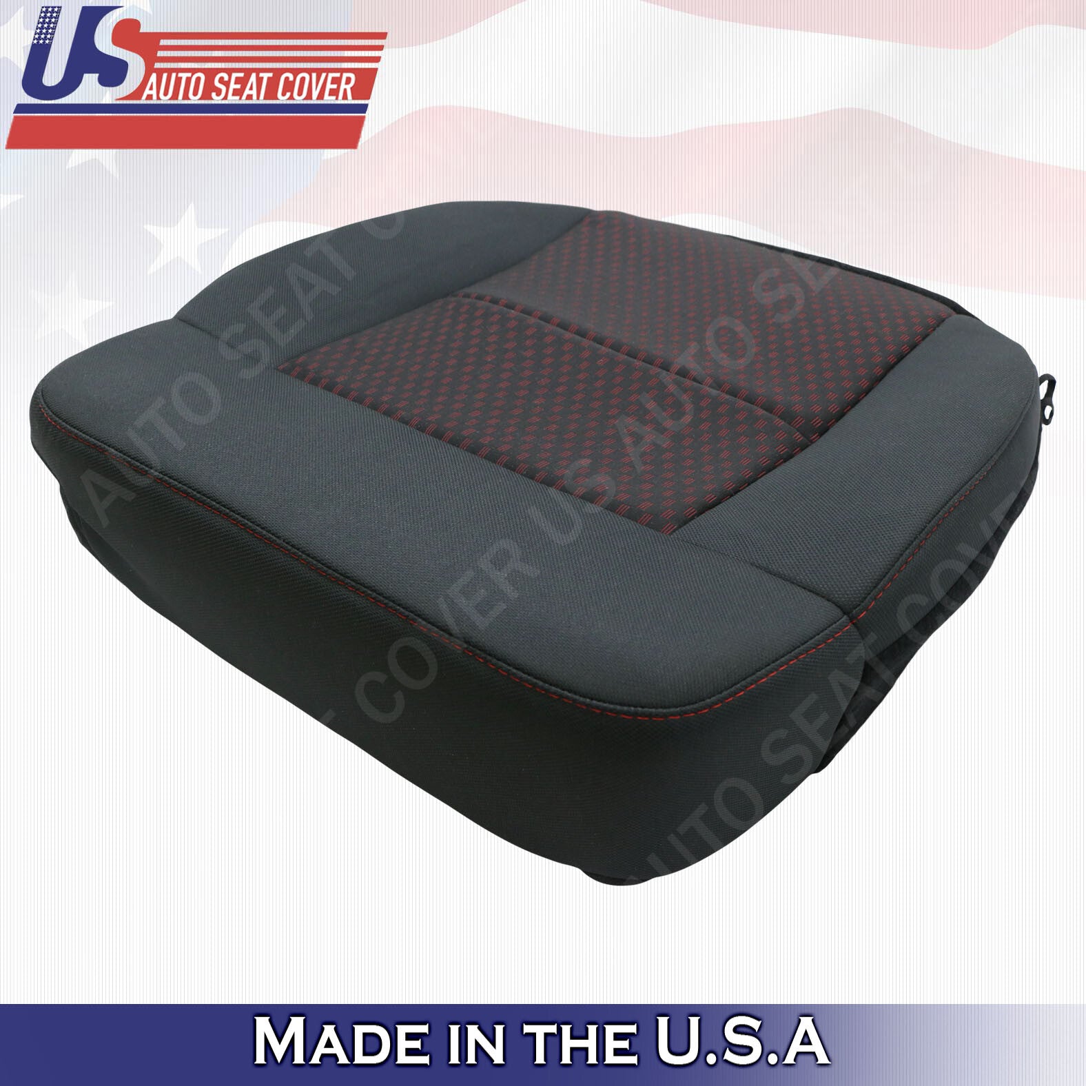 2007 2008 Ford F150 STX Sport PASSENGER Bottom Cloth Seat Cover 2tone Black Red