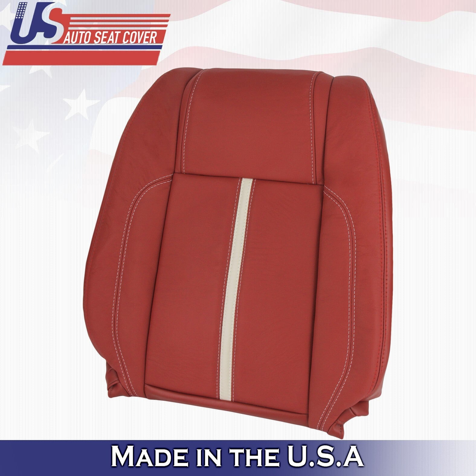 2010 to 2014 Fits Ford Mustang Gt Front Set Tops&Bottoms Leather Seat Covers Red