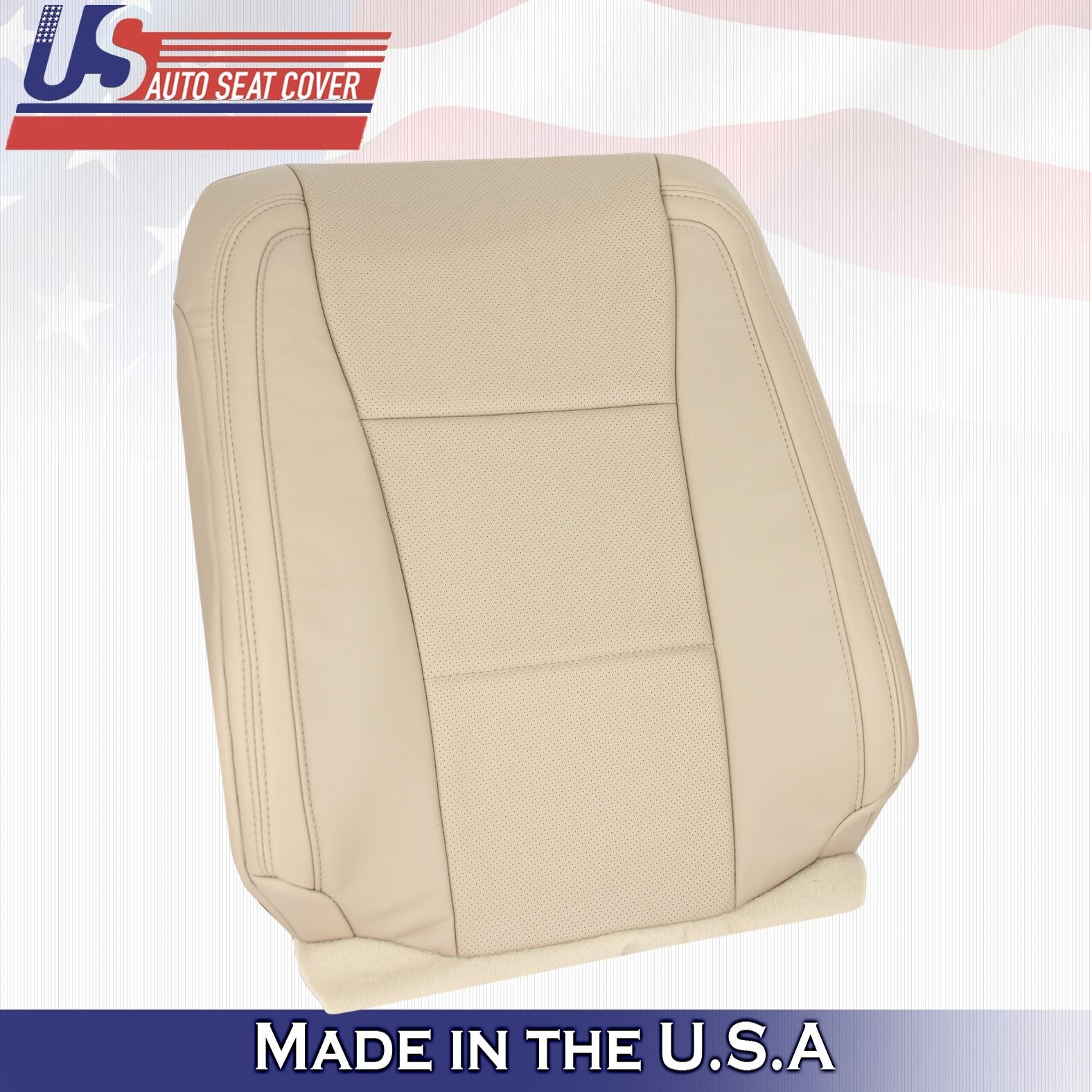 2017 For Ford F150 Lariat Driver & Passenger Top Perf Leather Seat Covers Tan