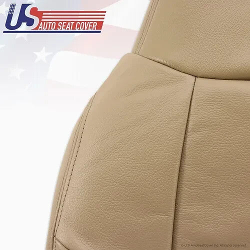 2001 Fits Ford F-350 Lariat Driver Top & Bottom Lean Back Leather Seat Cover Tan