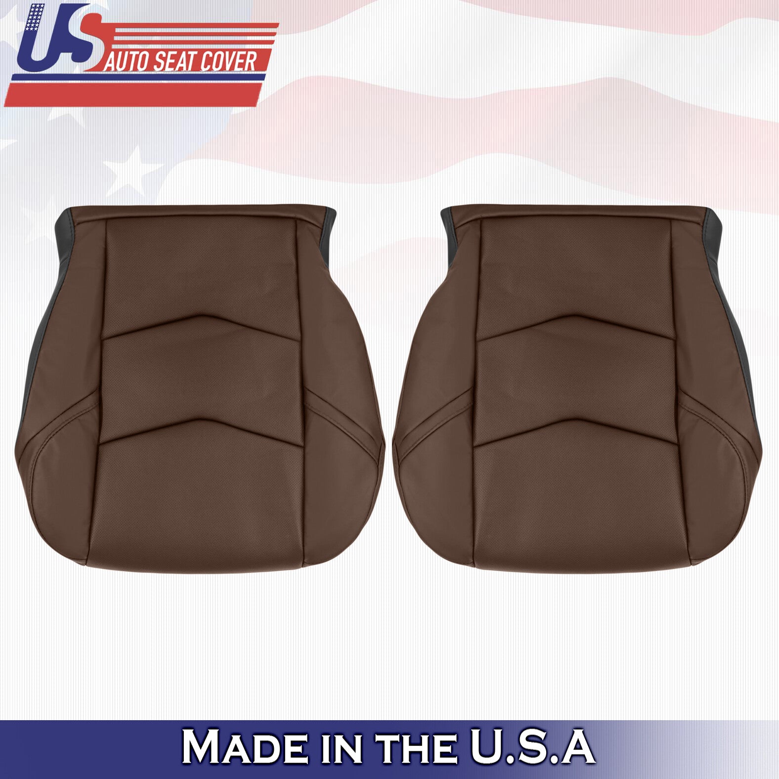 2015 to 2020 For Cadillac Escalade Driver Passenger Bottom Leather Covers Brown