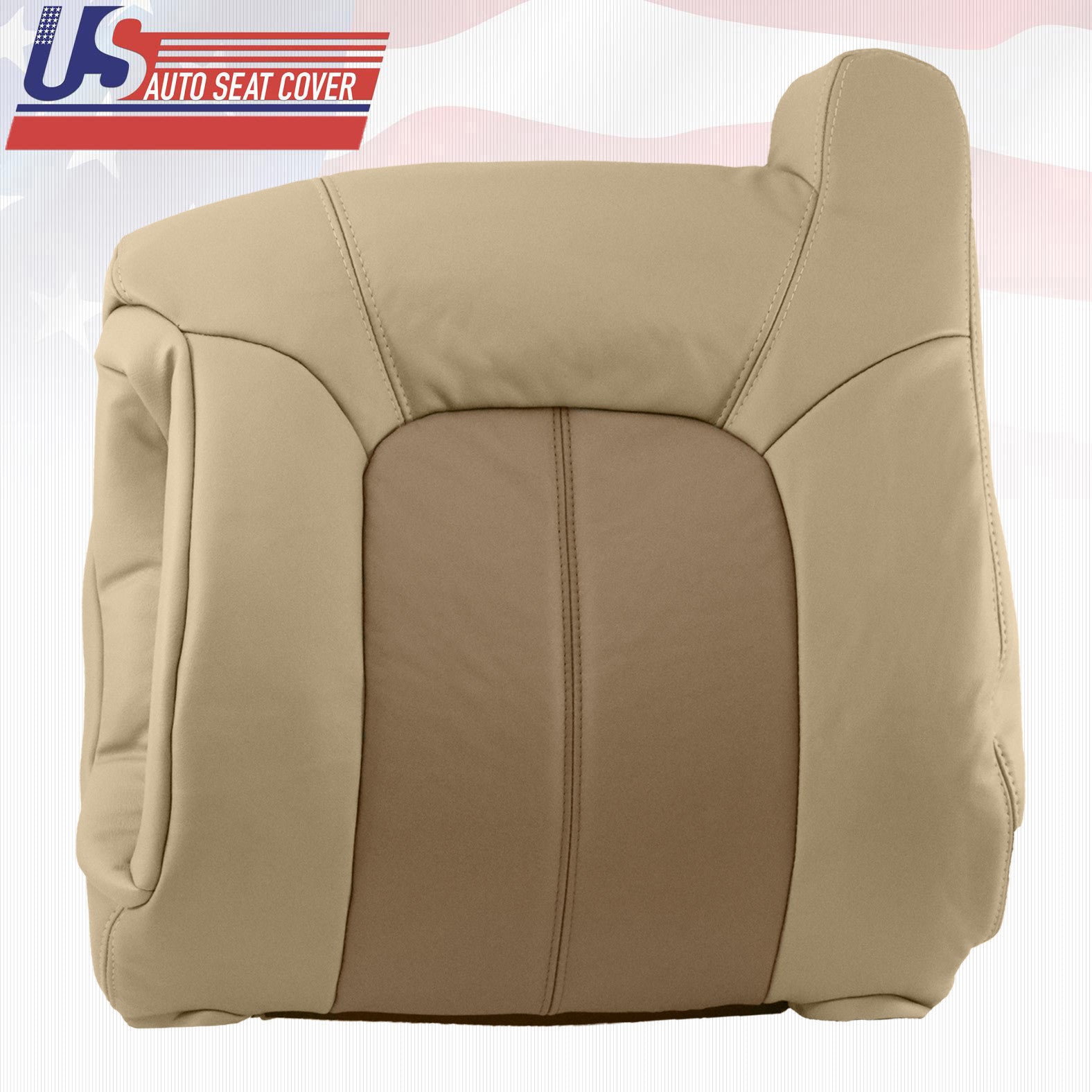 2001 2002 GMC Yukon Denali Driver Lean Back Leather Seat Cover Two-Tone Tan