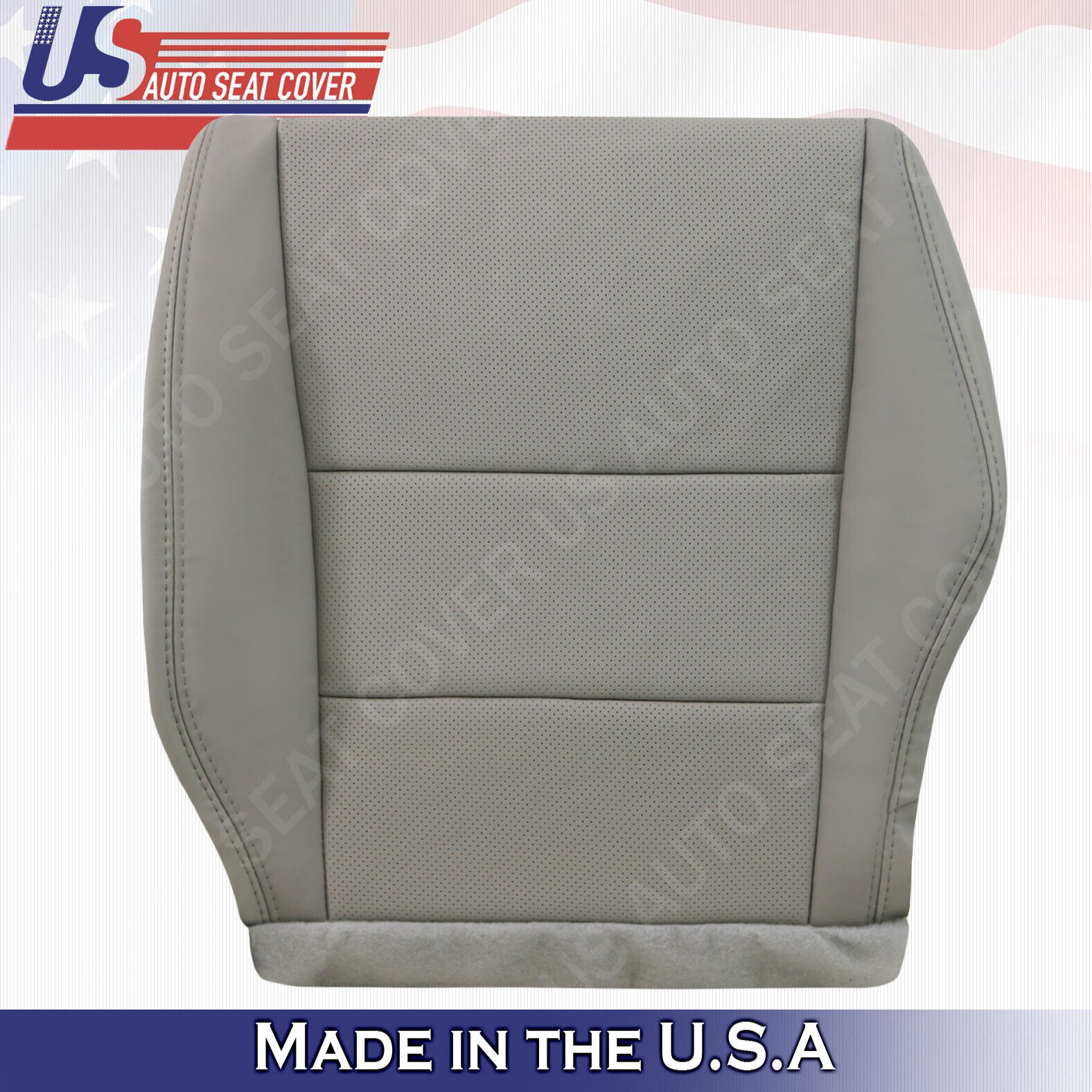 FOR 2007- 2012 Acura RDX DRIVER Bottom PERFORATED LEATHER Seat Cover in GRAY