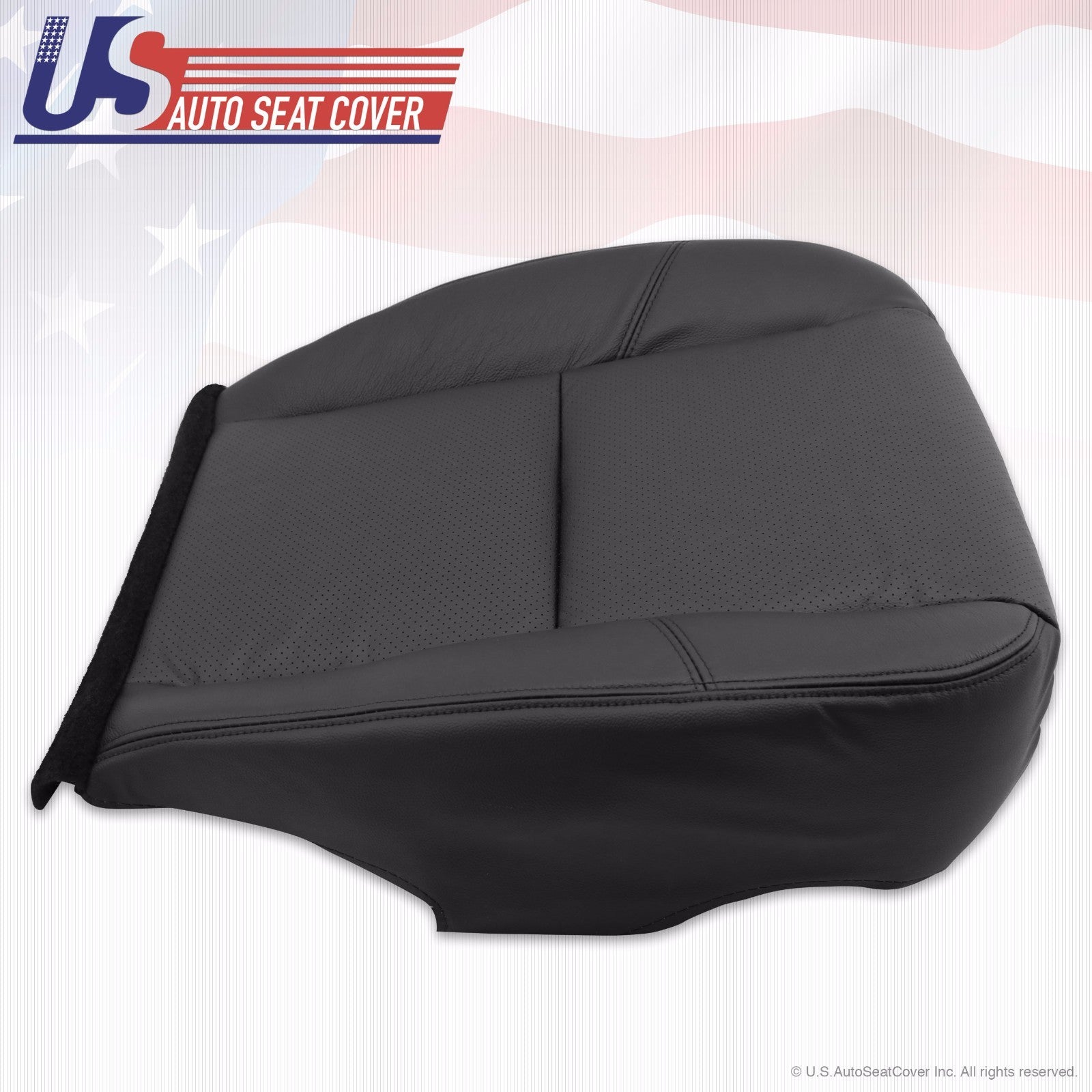 2013 Chevy Avalanche LTZ PASSENGER Bottom Seat Cover PERFORATED LEATHER BLACK