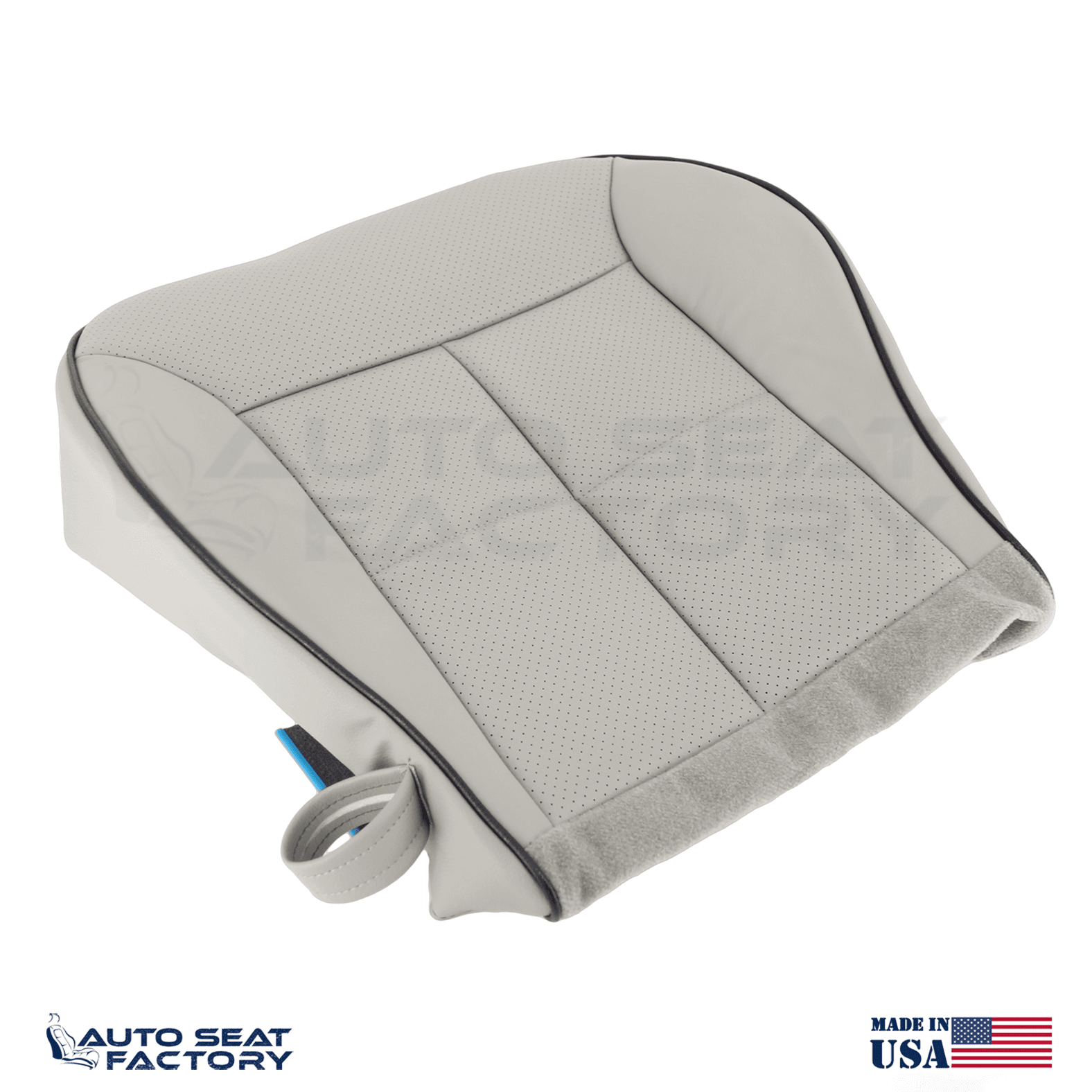 Fits 2007 - 2010 Lincoln MKX Front Perf. Bottom Gray Leather Seat Covers +Piping