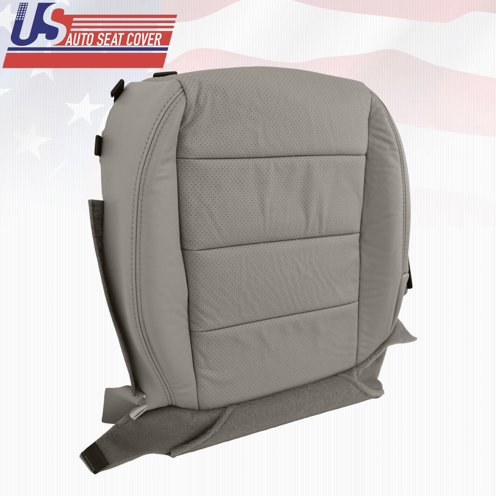 For 2007-08 ACURA TL TYPE S DRIVER BOTTOM PERFORATED LEATHER SEAT COVER IN GRAY