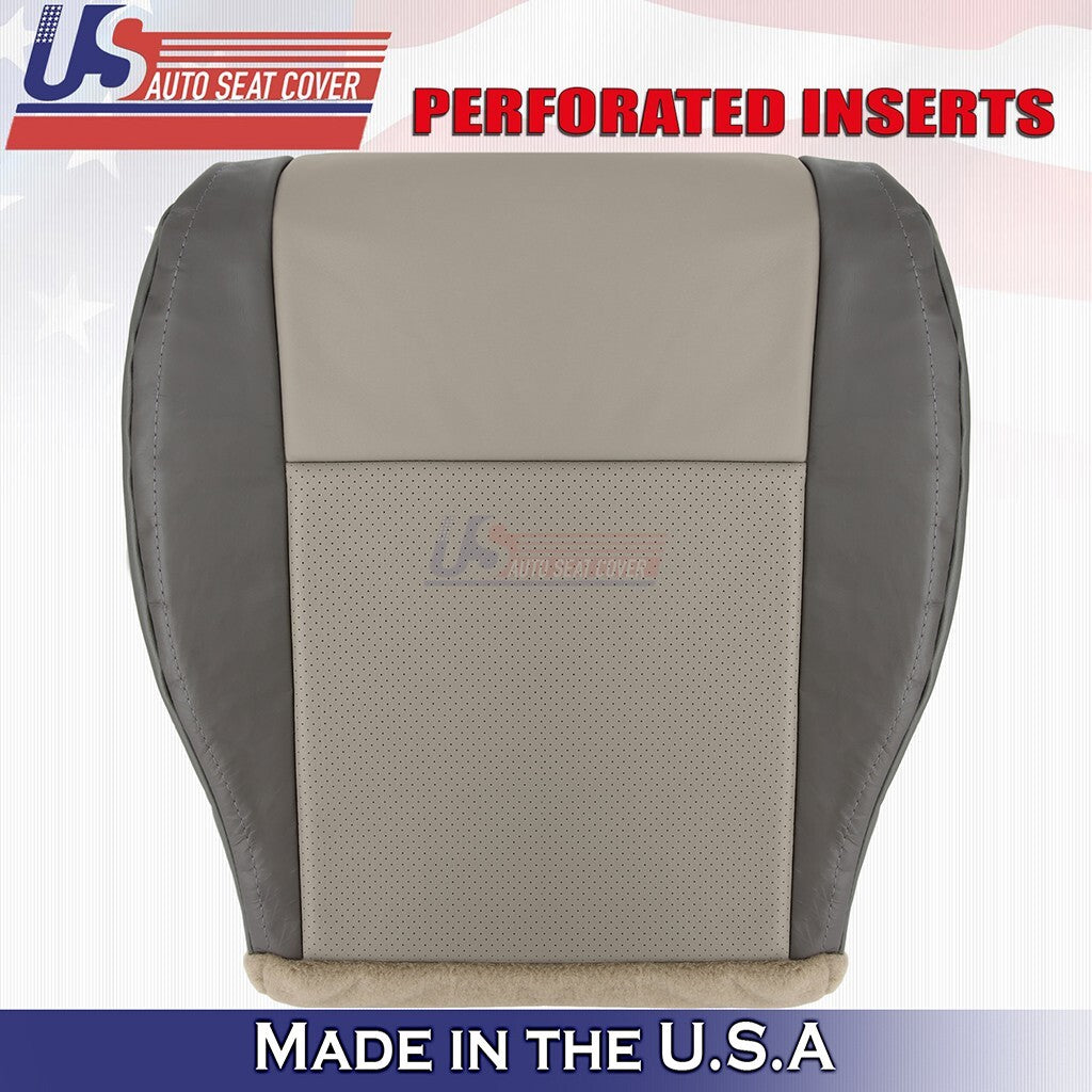 2008 to 2010 For Jeep Grand Cherokee Driver Bottom Leather Seat Cover 2 Tone Tan