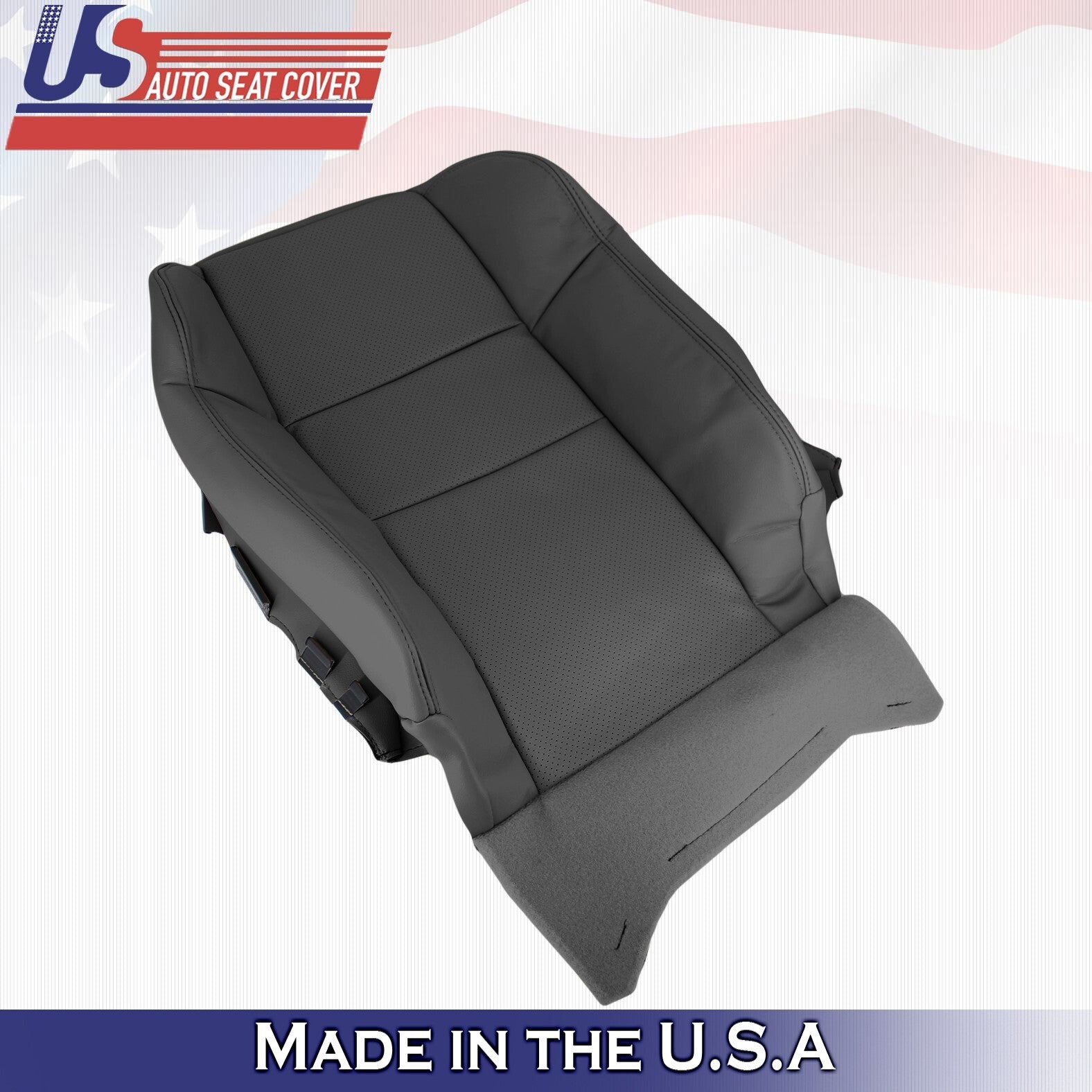 2011 2012 For Acura RDX Passenger Top & Bottom Synthetic Perf Leather Covers BLK