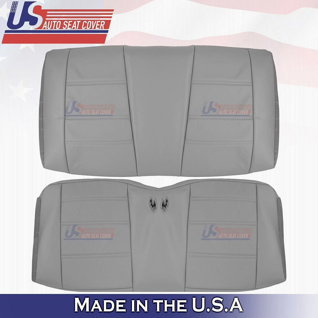 2002 20032004 Fits Ford Mustang V6 Rear Bench Bottom/Top Leather Seat Cover Gray