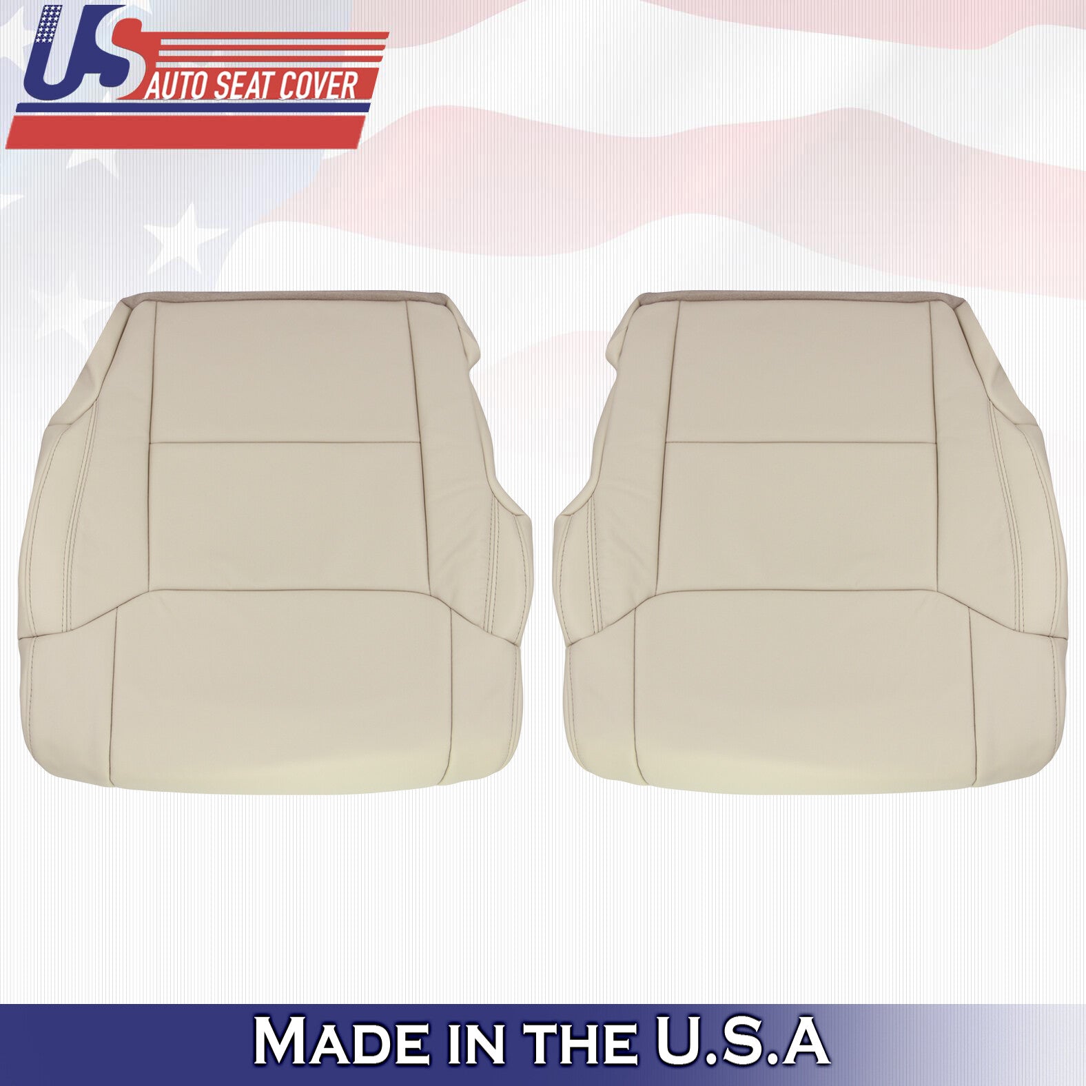 Fits 2014 to 2018 Toyota Tundra Driver and Passenger Bottom Leather Covers Tan