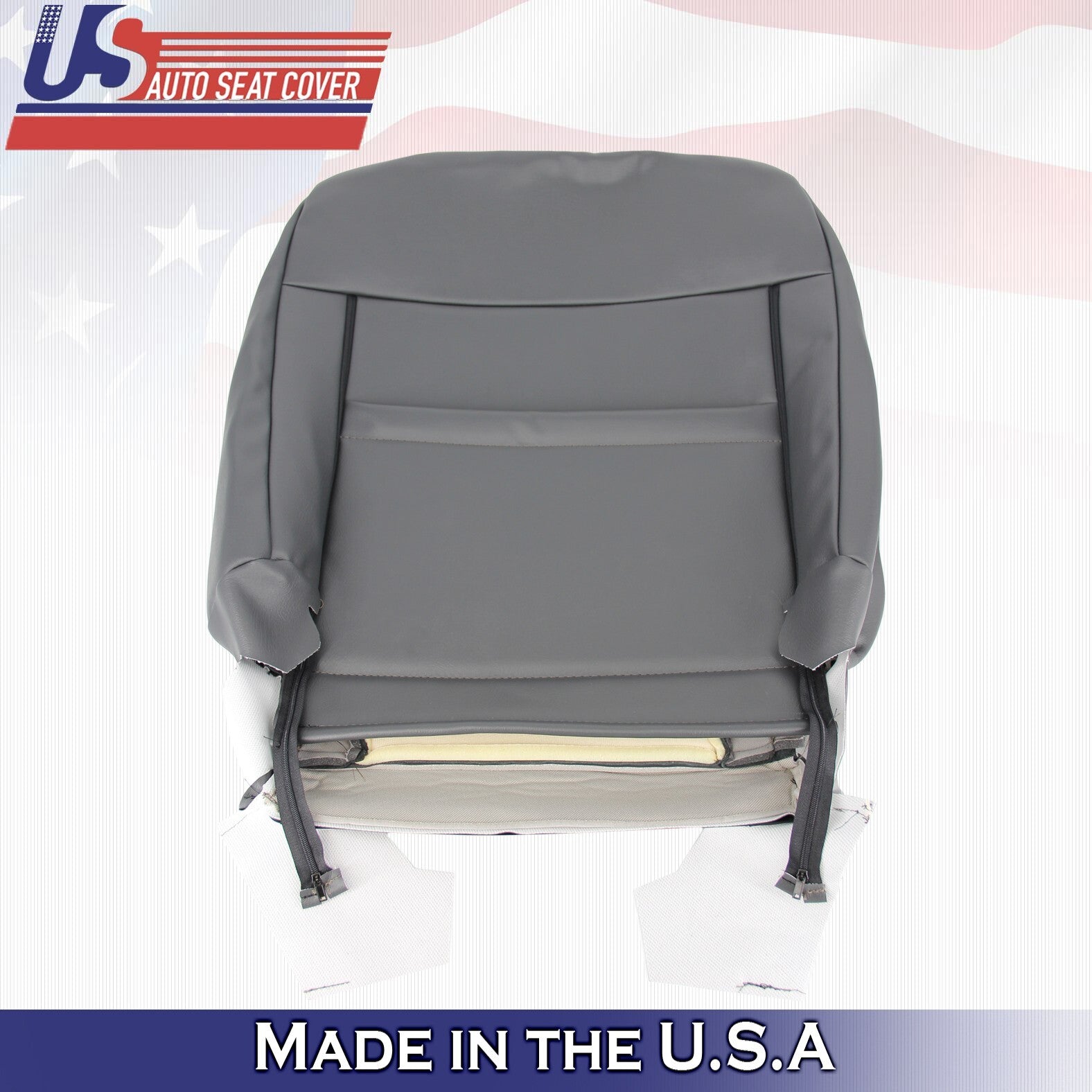 2005 to 2015 For Nissan Armada Titan Passenger Side Top Leather Seat Cover Gray