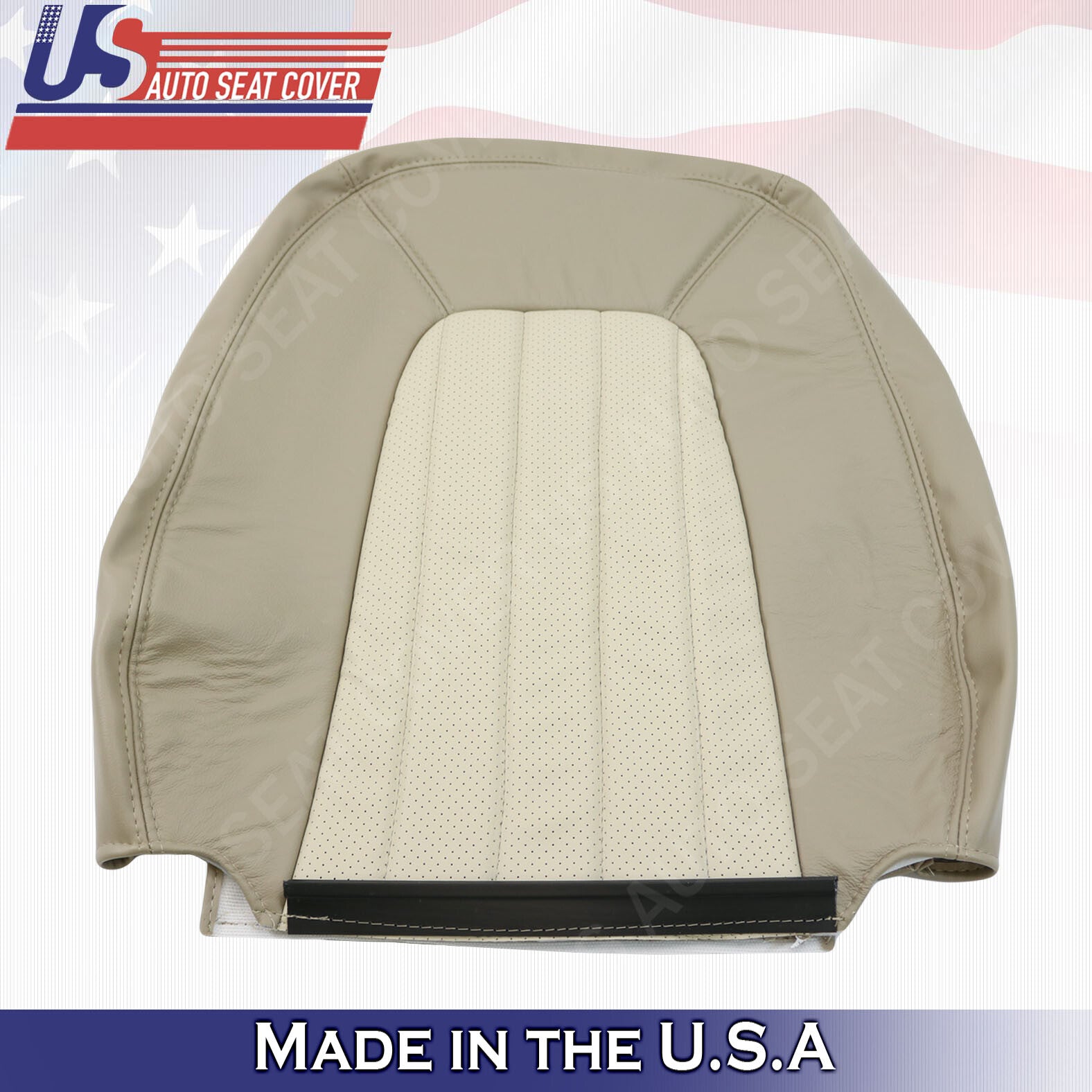 Driver Top Bottom Perforated Leather Seat Tan 2002 to 2005 Mercury Mountaineer