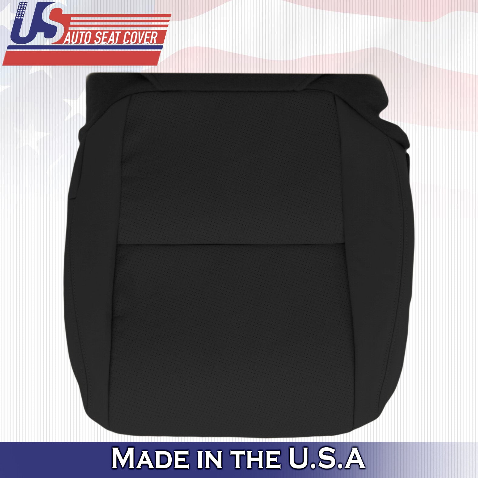 2004 Fits Acura TL Driver Passenger Top & Bottom Perforated Leather Covers BLK