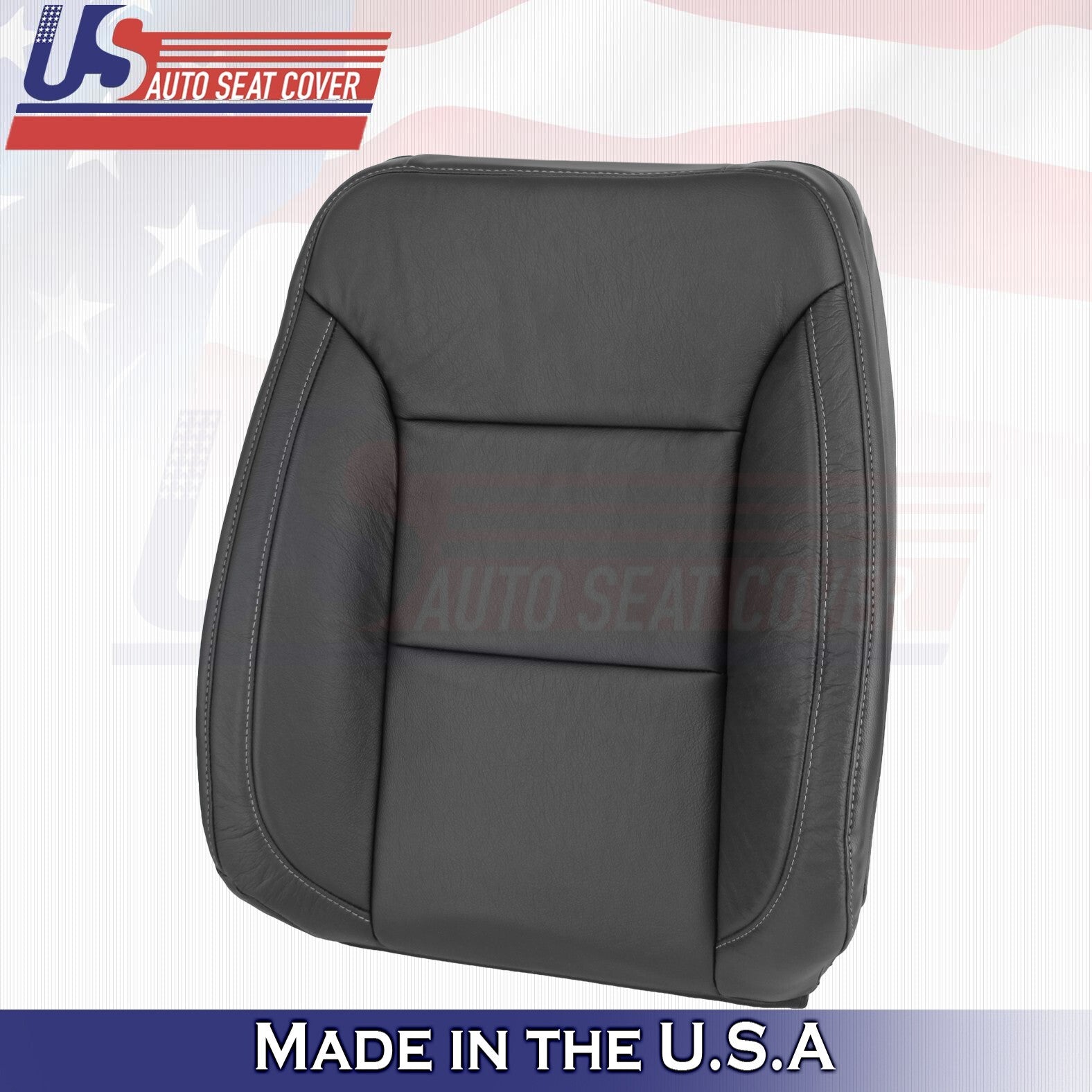 2019 2020 For Chevy Silverado 1500 WT Front Passenger Top Leather Seat Cover BLK