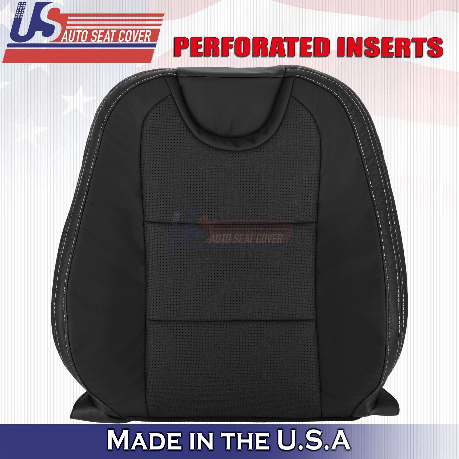 2010-2015 Fits Chevy Camaro Front Driver Side Top Perforated Leather Cover Black
