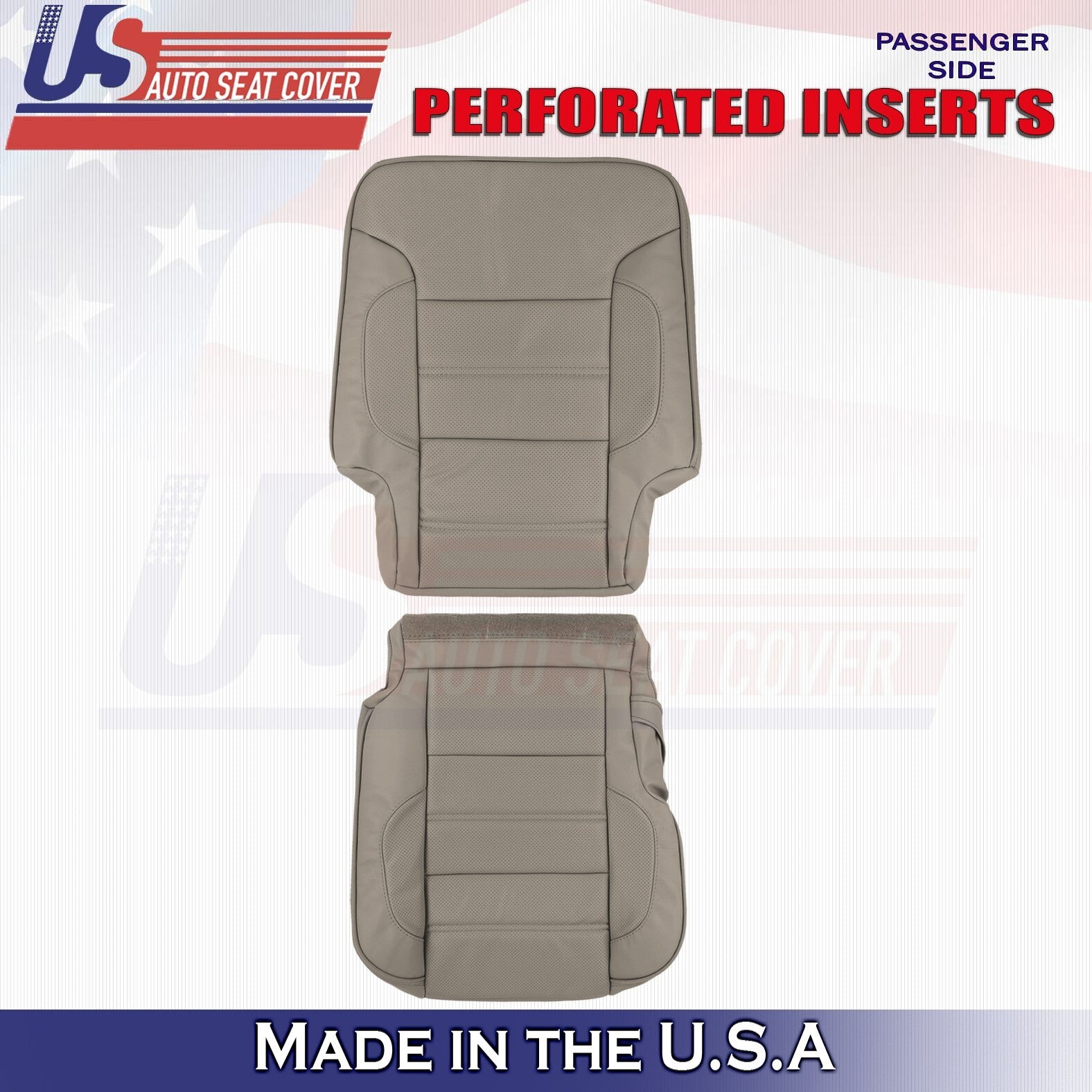 2015 to 2019 For GMC Yukon Denali Rear Passenger Top & Bottom Leather Covers Tan