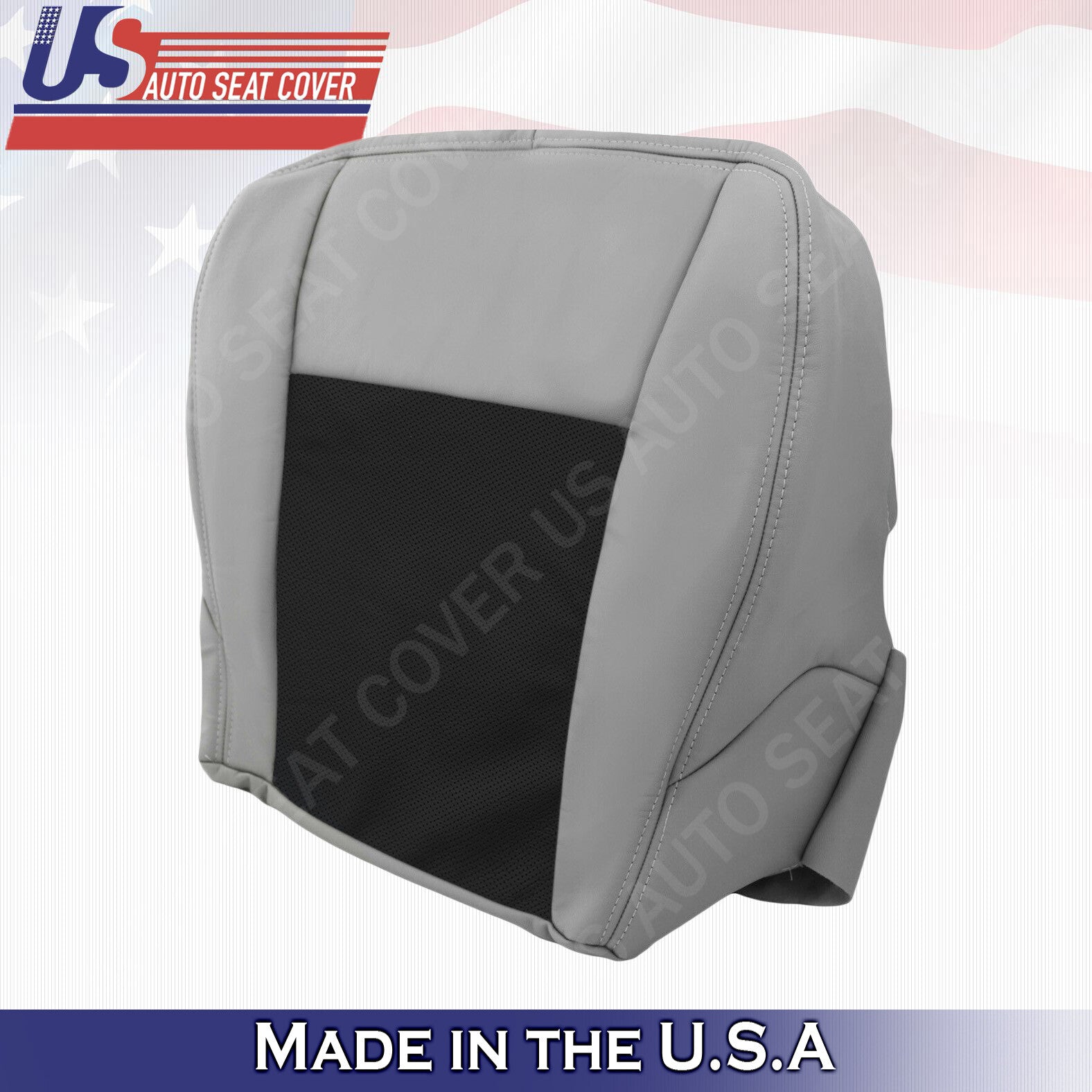 2003 to 2007 Cadillac CTS DRIVER Bottom Perforated Leather Seat Cover Black/Gray