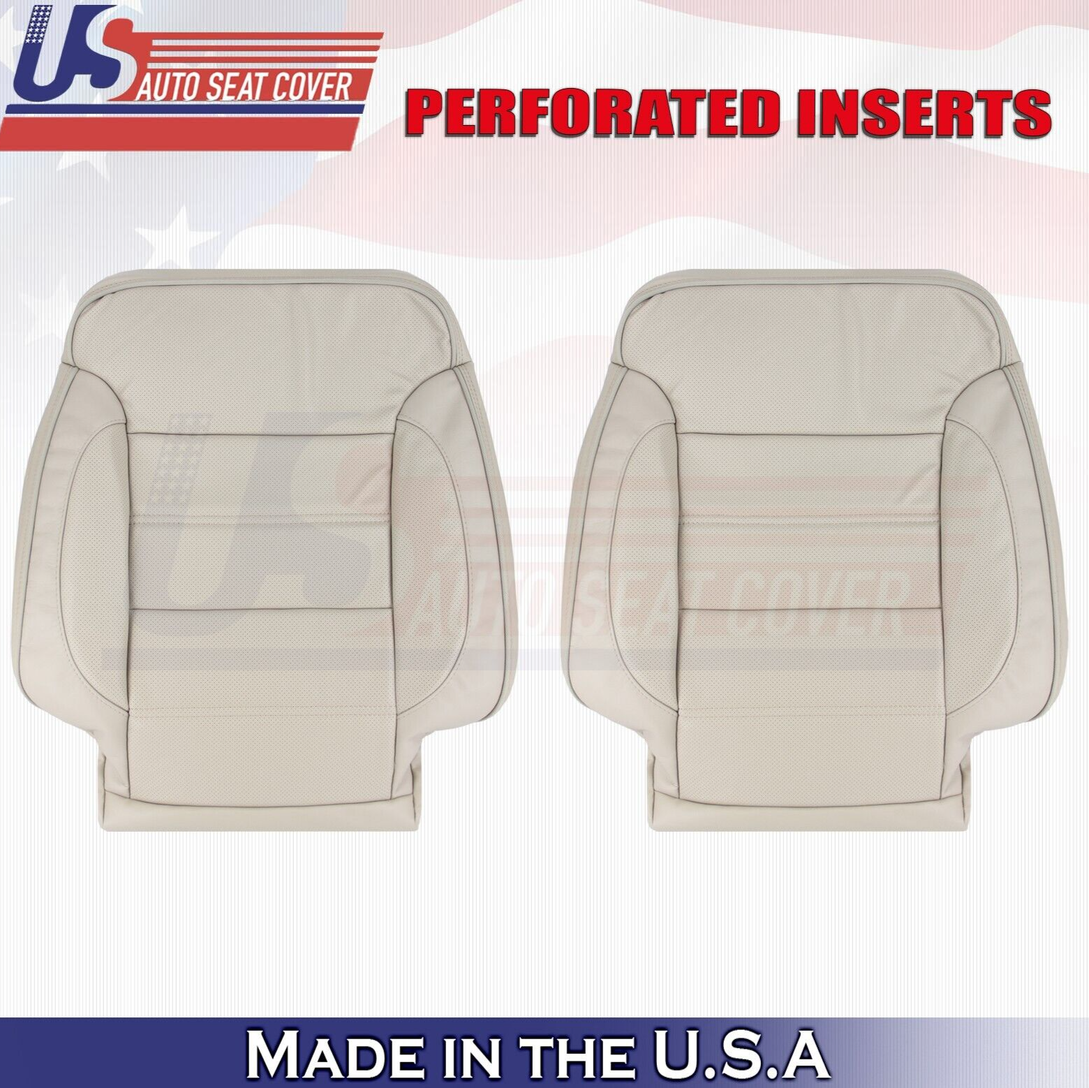 2015 For GMC Yukon Denali Driver & Passenger Top Leather Seat Covers Tan