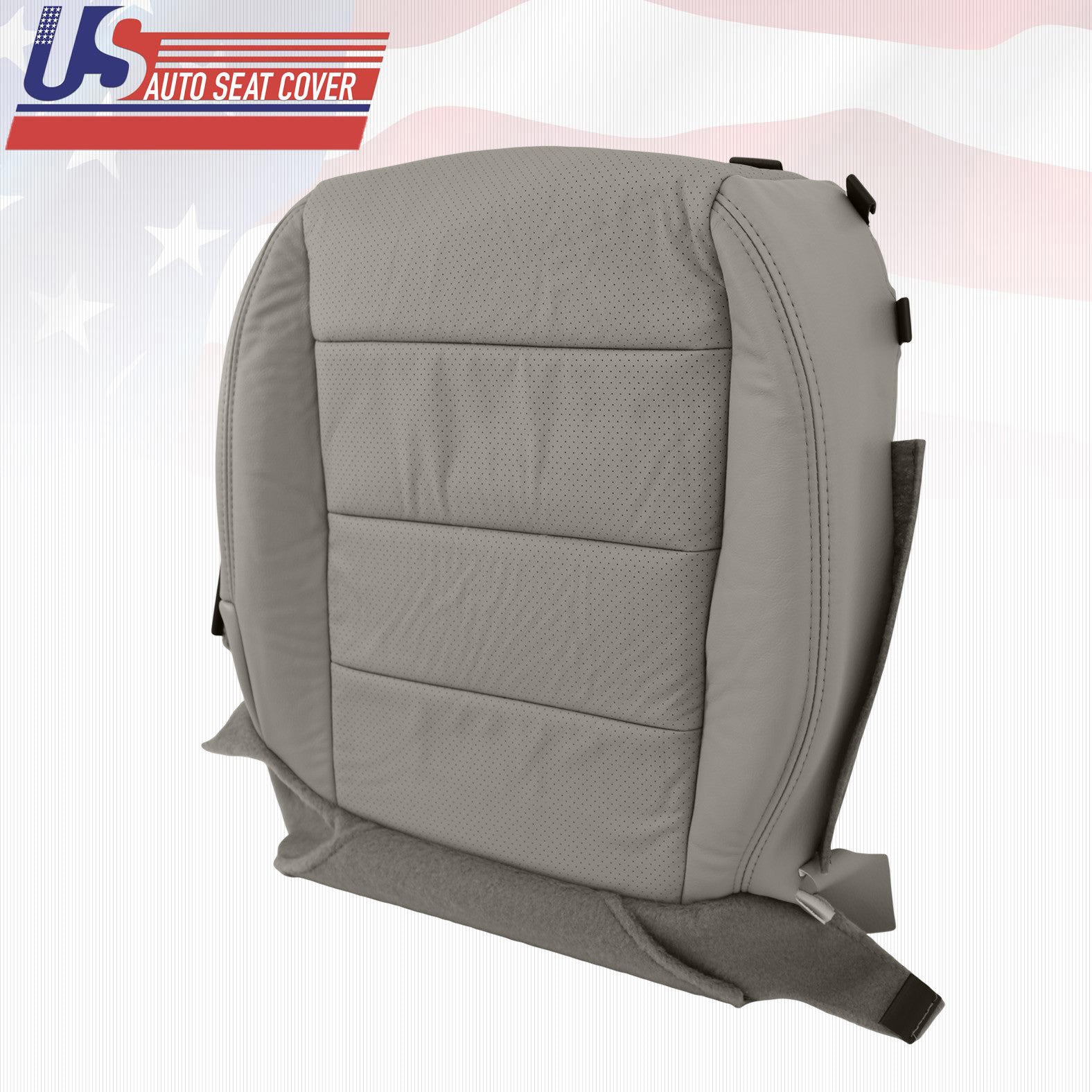 Fits 2007-2008 ACURA TL PASSENGER BOTTOM PERFORATED LEATHER SEAT COVER IN GRAY