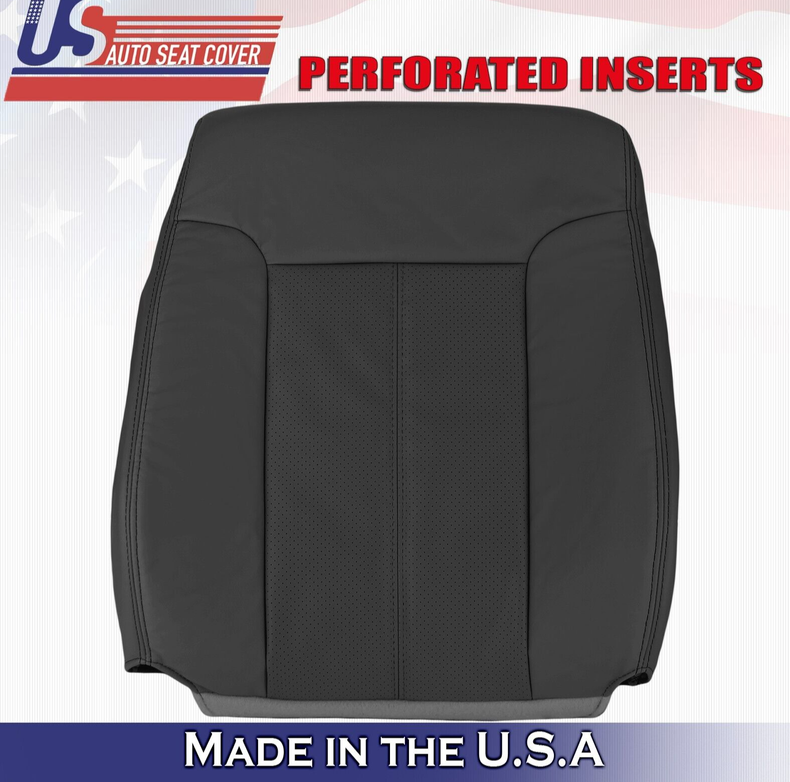2011 to 2016 For Ford F450 F550 Lariat Driver Top Perf Leather Seat Cover Black