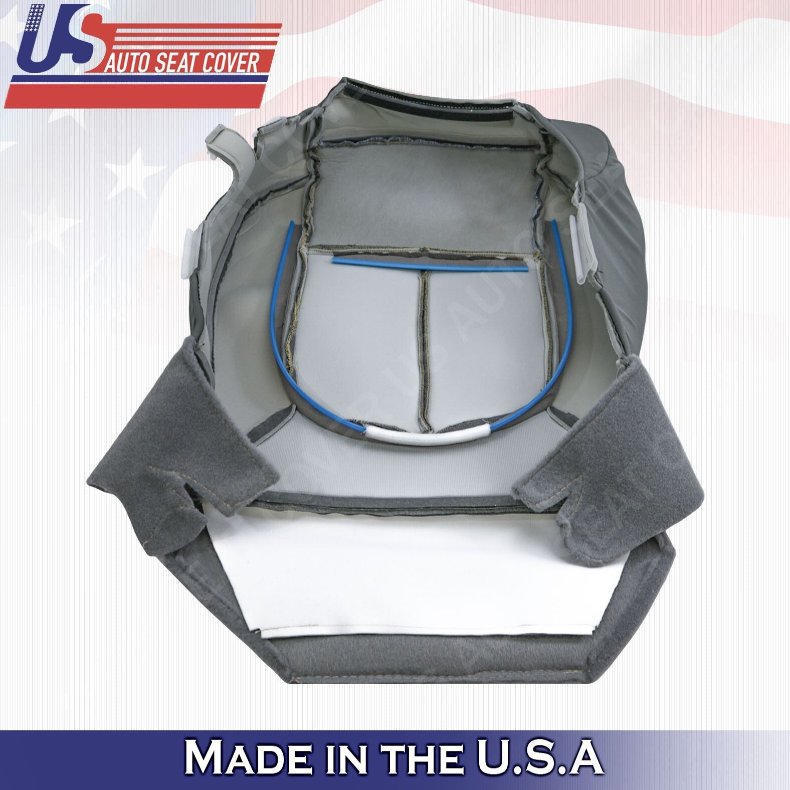 2011 To 2014 Fits Ford F150 Front Set Bottoms & Tops Cloth Seat Cover Gray