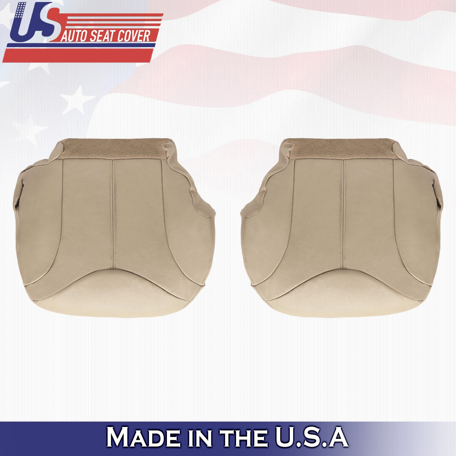 2001 2002 For GMC Yukon XL SLT SLE Driver & Passenger Bottom Leather Covers Tan