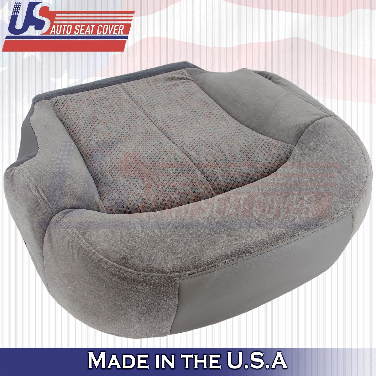 2000 to 2002 For Chevy Tahoe Suburban Driver Top & Bottom Cloth Seat Cover Gray