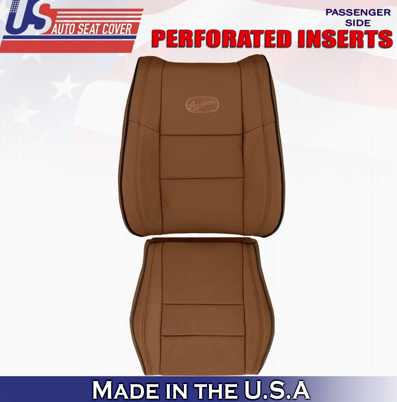2011 to 2020 For Jeep Grand Cherokee Passenger Top &Bottom Leather Covers Brown
