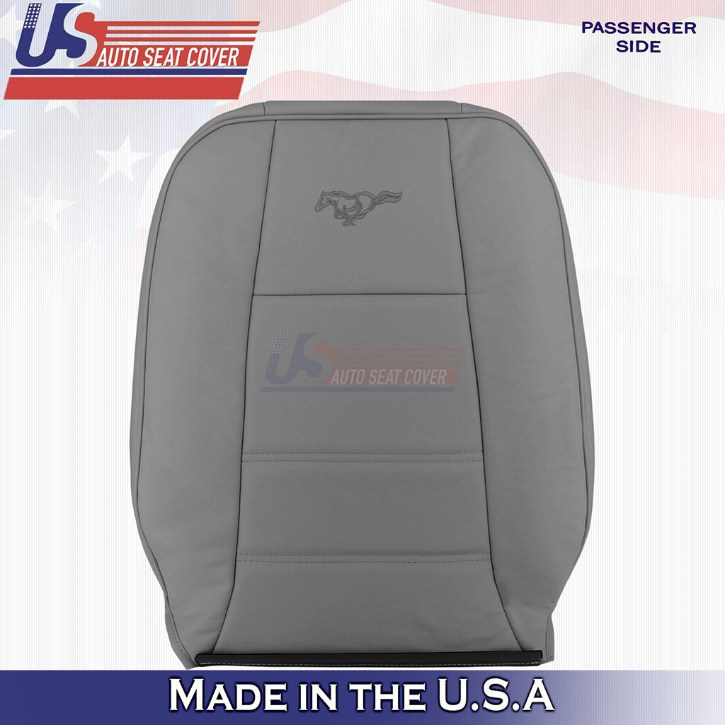 1999- 2004 FITS Ford Mustang V6 Passenger Bottom &Top Genuine Leather Cover Gray