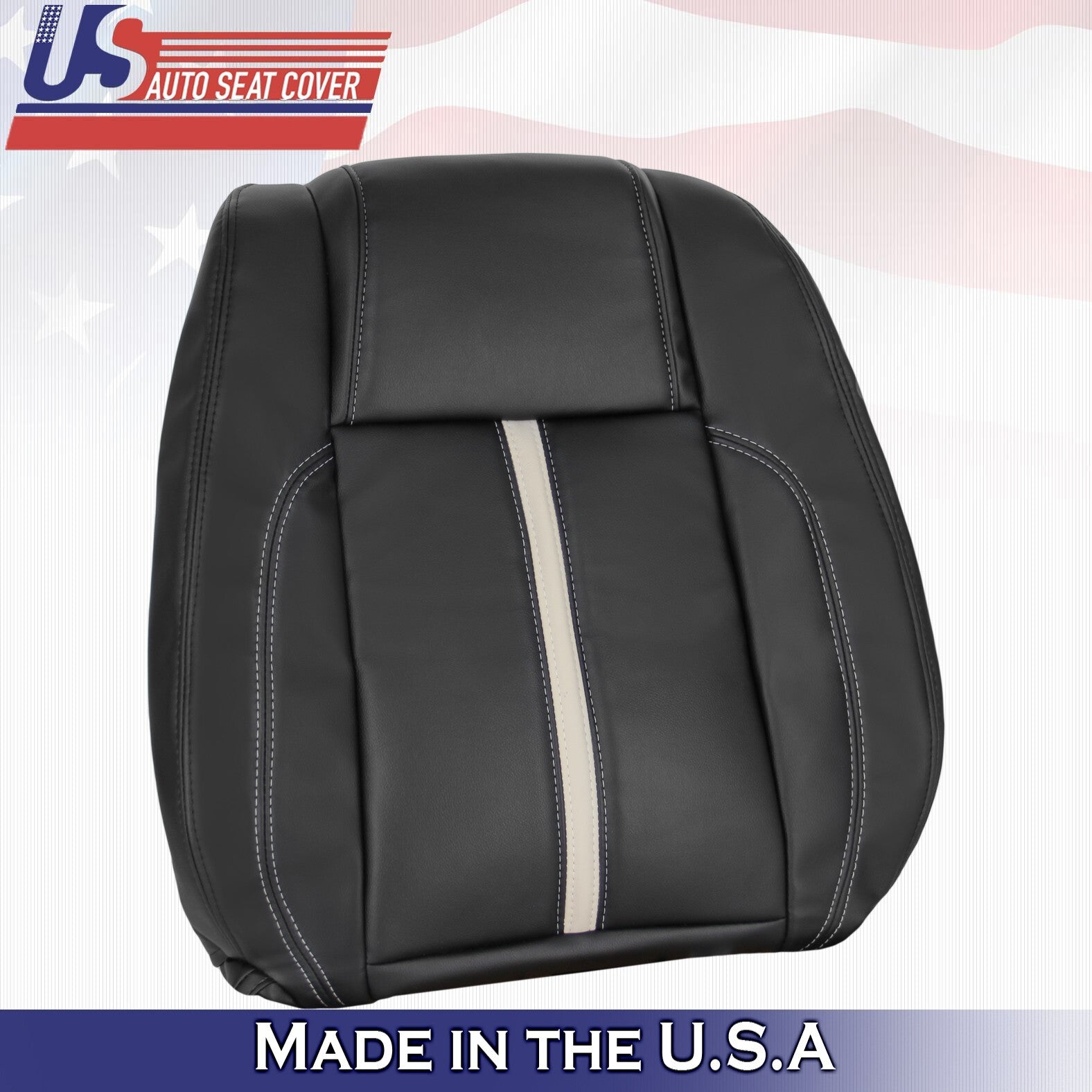 2013 2014 For Ford Mustang Gt Coupe Front Driver Top Leather Seat Cover Black