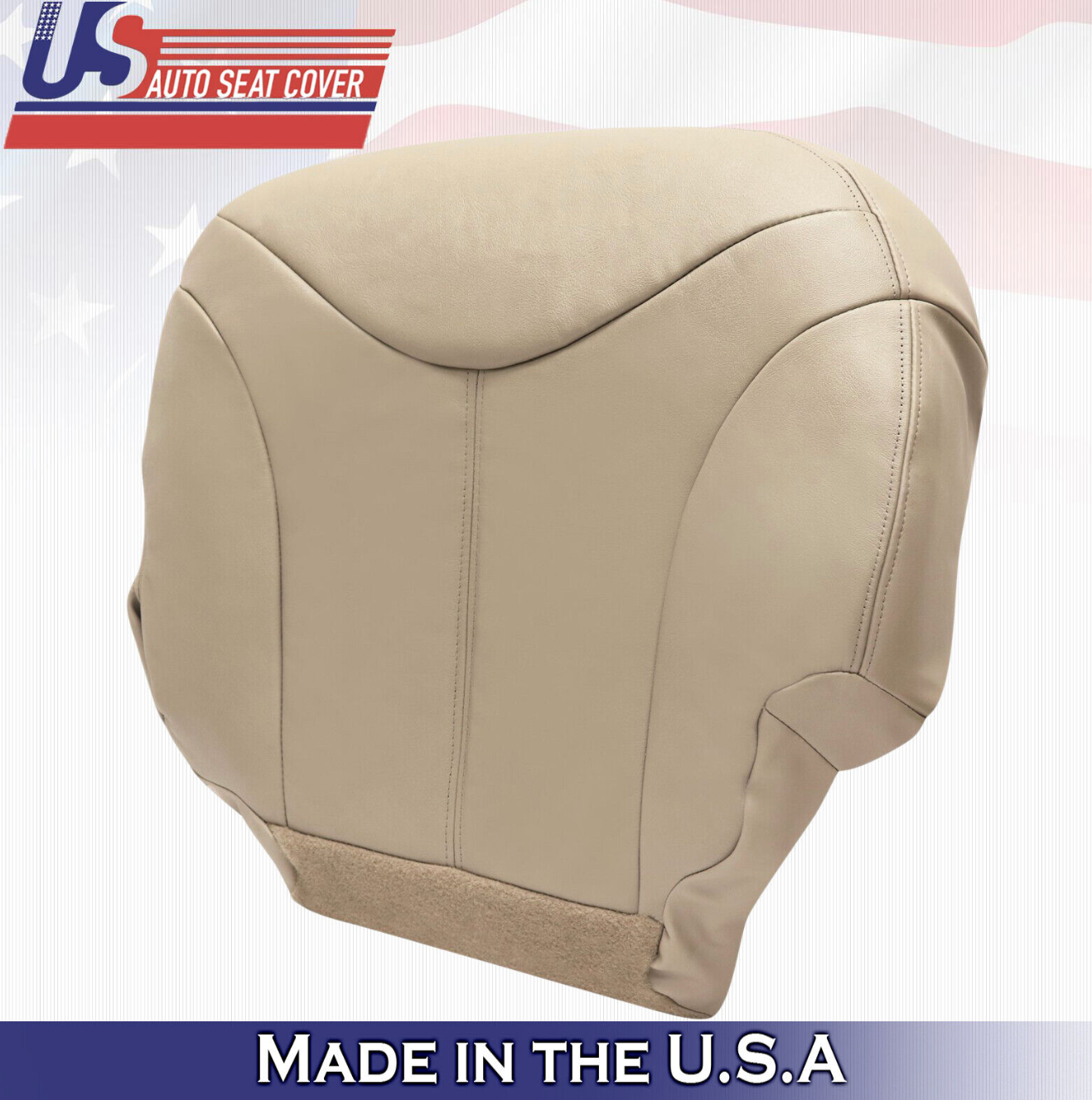 2000 2001 2002 GMC Yukon SLT Driver & Passenger Bottom Leather Seat Cover Tan