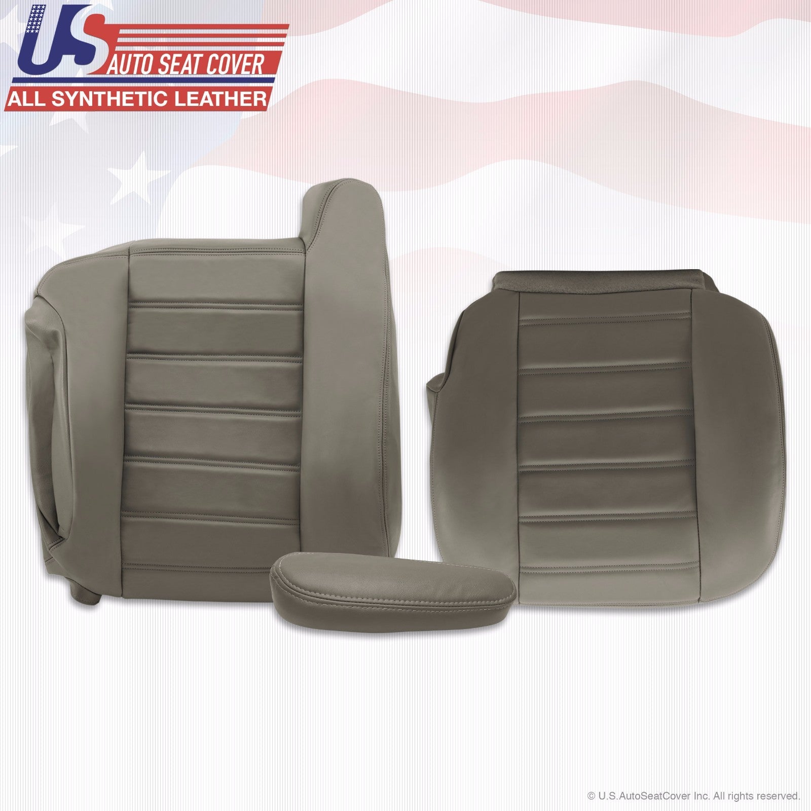2003 2004 2005 2006 2007 Hummer H2 Passenger Top Bottom Leather Seat Covers Gray