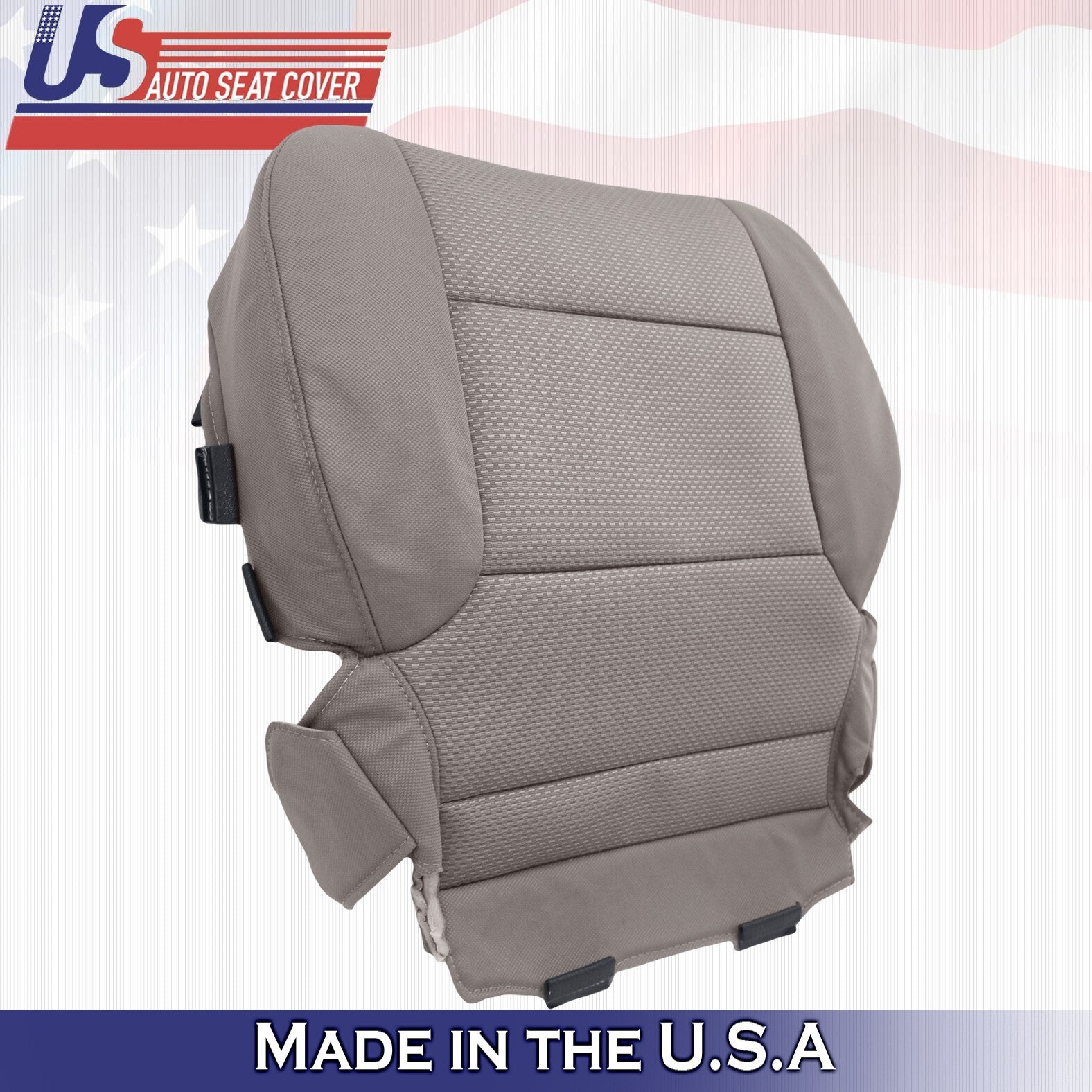 2014 - 2019 Fits Chevy Silverado DRIVER & PASSENGER Bottom Cloth Seat Cover Tan