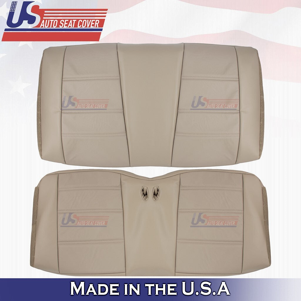 2002 2003 2004 Fits Ford Mustang V6 Rear Bench Top&Bottom Leather Seat Cover Tan
