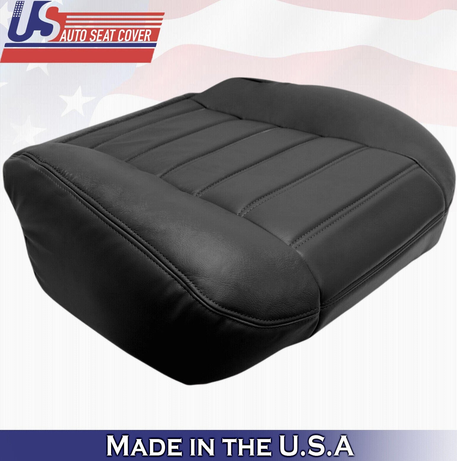 2003 2004 For Hummer H2 Driver & Passenger Side Bottom Leather Seat Covers Black