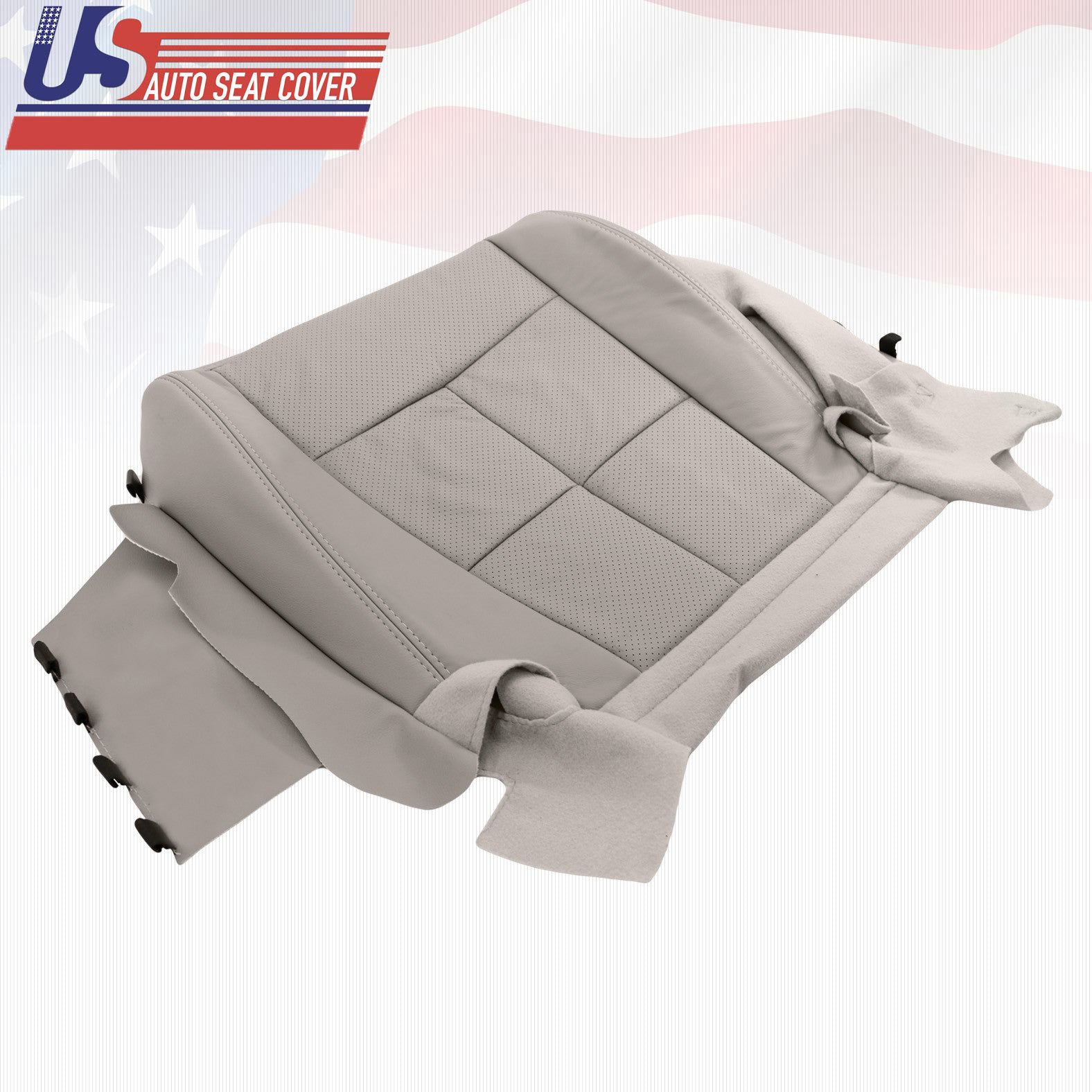 2007 to 2013 Lincoln Navigator Passenger Bottom Leather Seat Cover in Light Gray