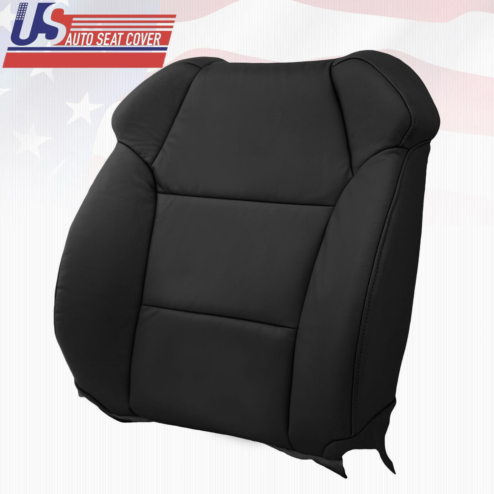 For 2007 2008 Acura MDX Driver Top & Bottom Genuine Leather Seat Cover Black